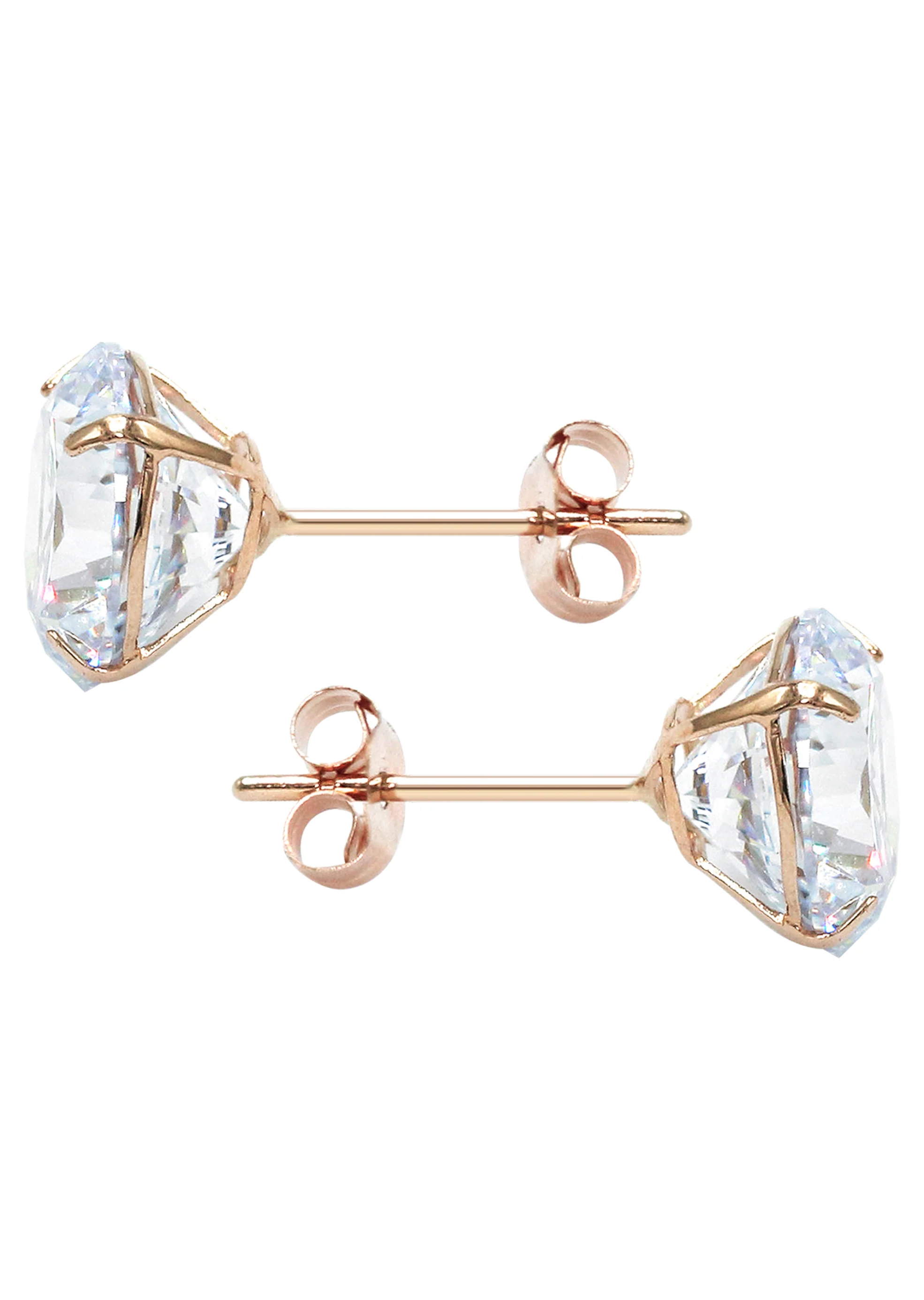 Lab Grown Diamond Stud Earrings - 14K Rose Gold - Image 2