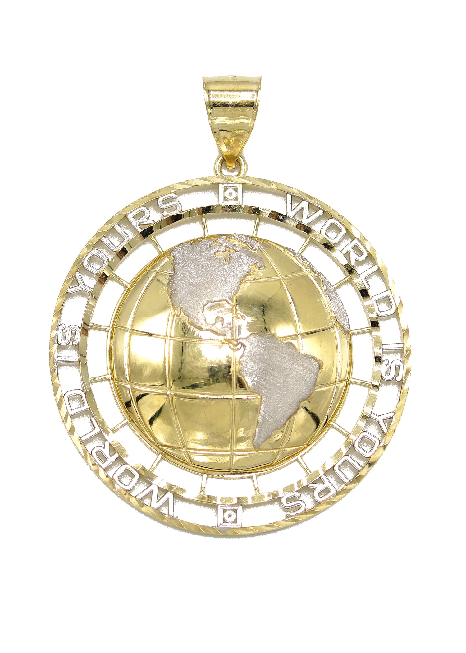 10KGold "World Is Yours" Pendant Gold | Customizable Size
