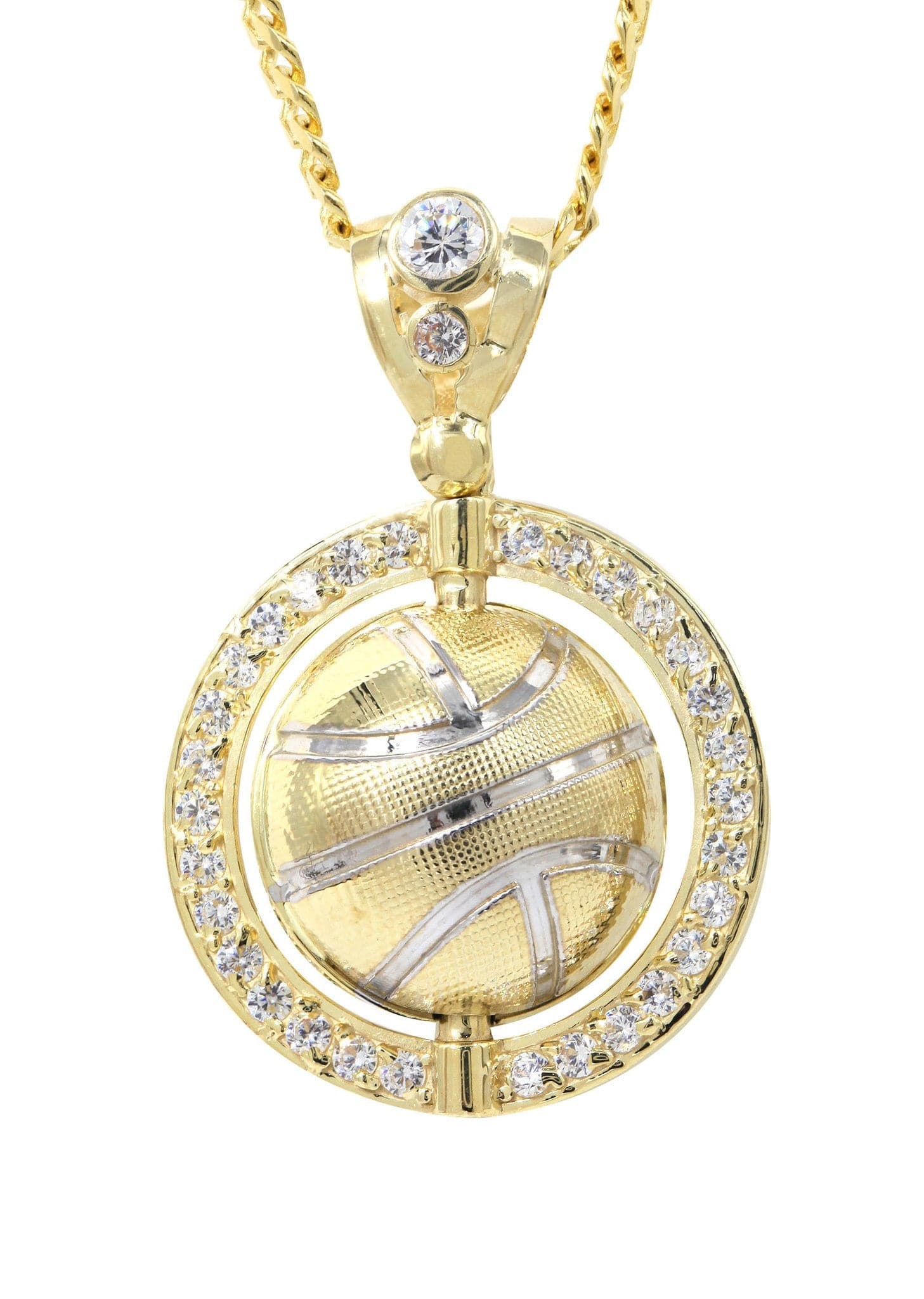 10K Yellow Gold Basketball Necklace | Appx. 21.3 Grams - Image 2
