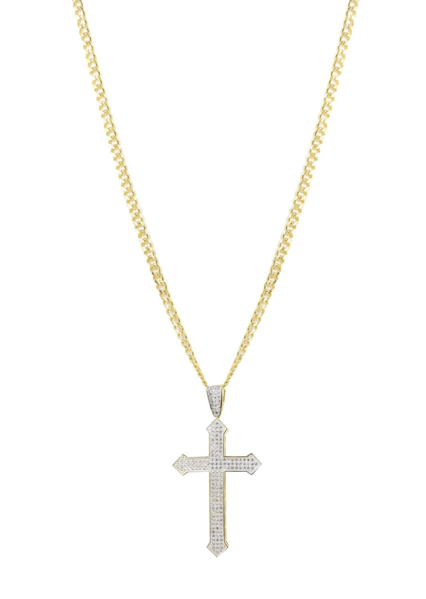 10K Yellow Gold Cross Necklace | Appx. 22.2 Grams - Image 5