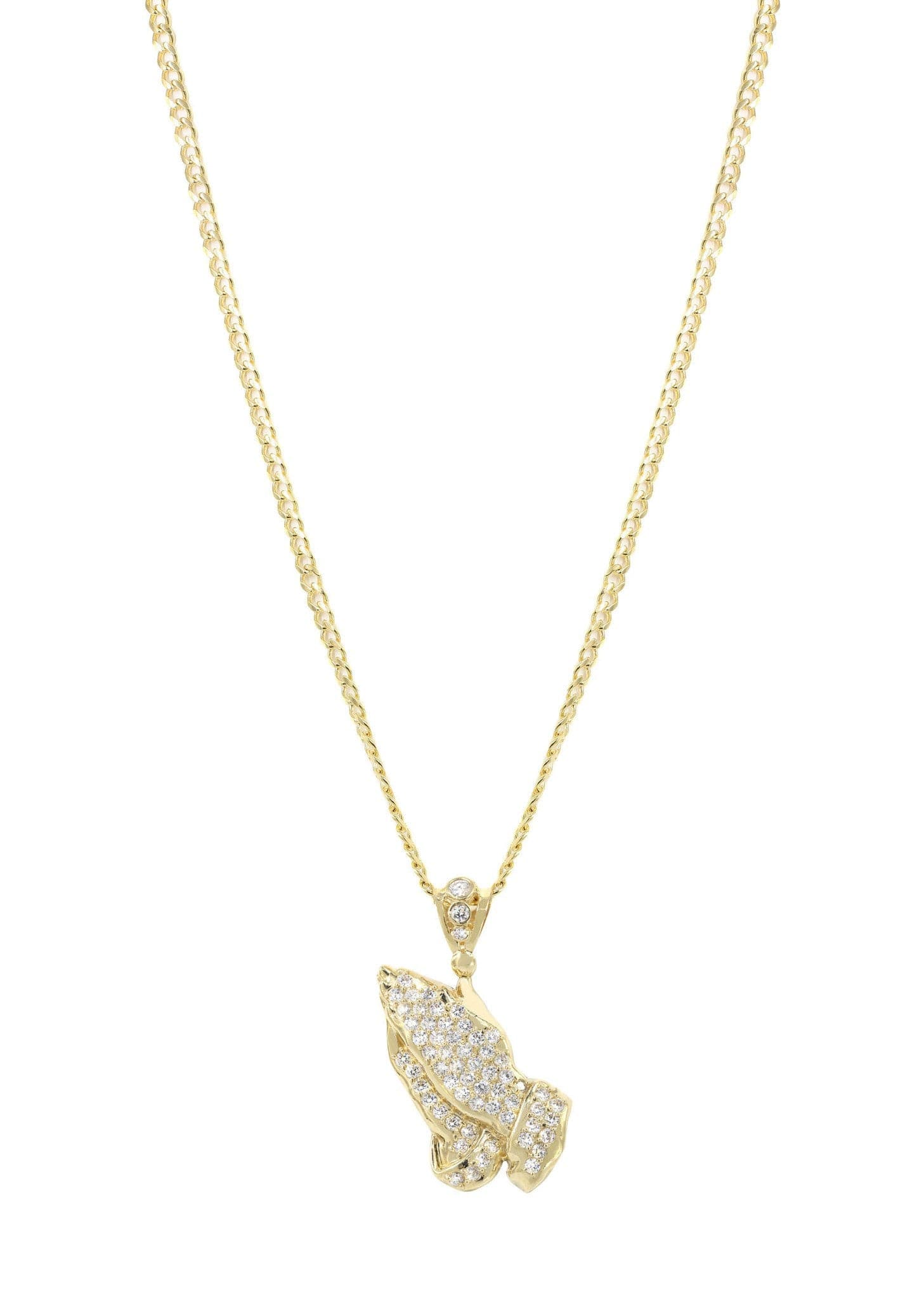 10K Yellow Gold Praying Hands Necklace | Appx. 24.5 Grams - Image 5