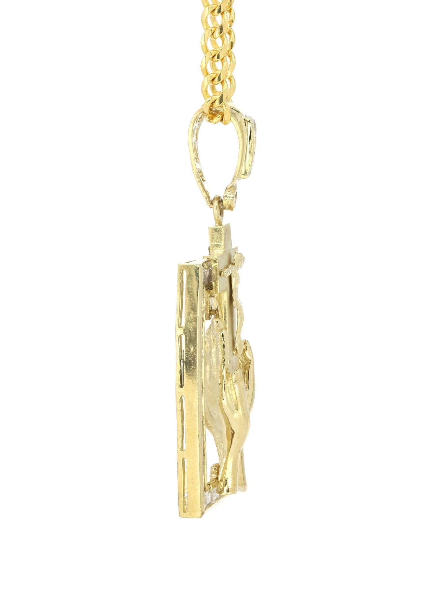 10K Yellow Gold Praying Hands Pendnat | Appx. 33 Grams - Image 4