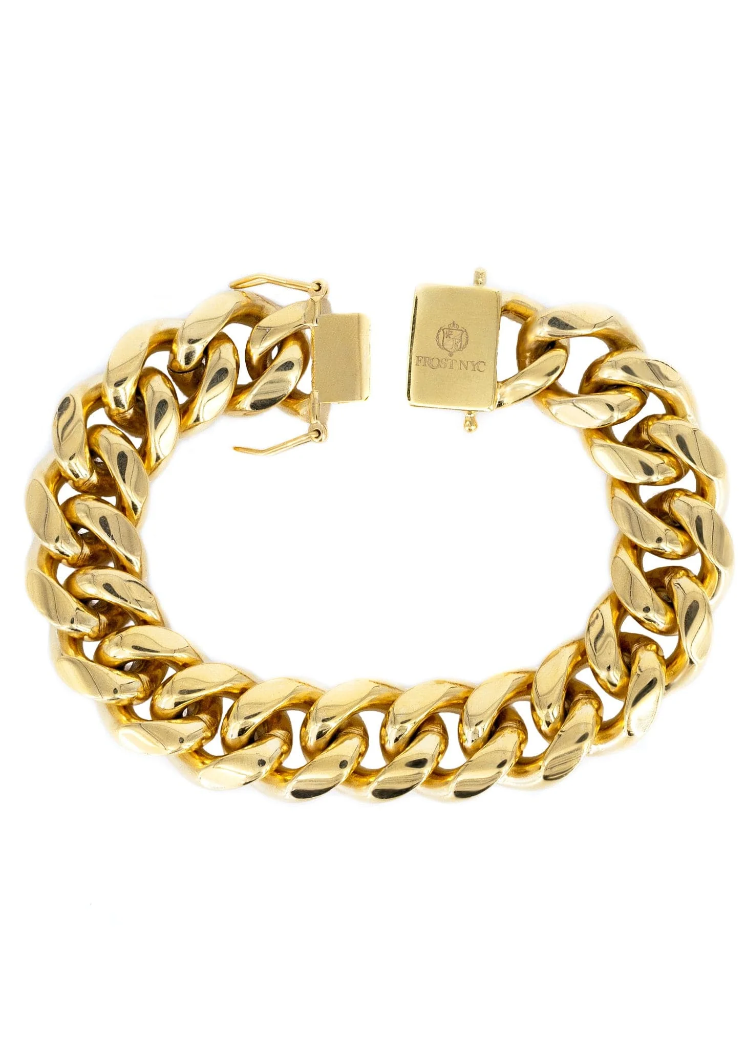 14K Gold Plated Cuban Link Bracelet For Men - Image 2