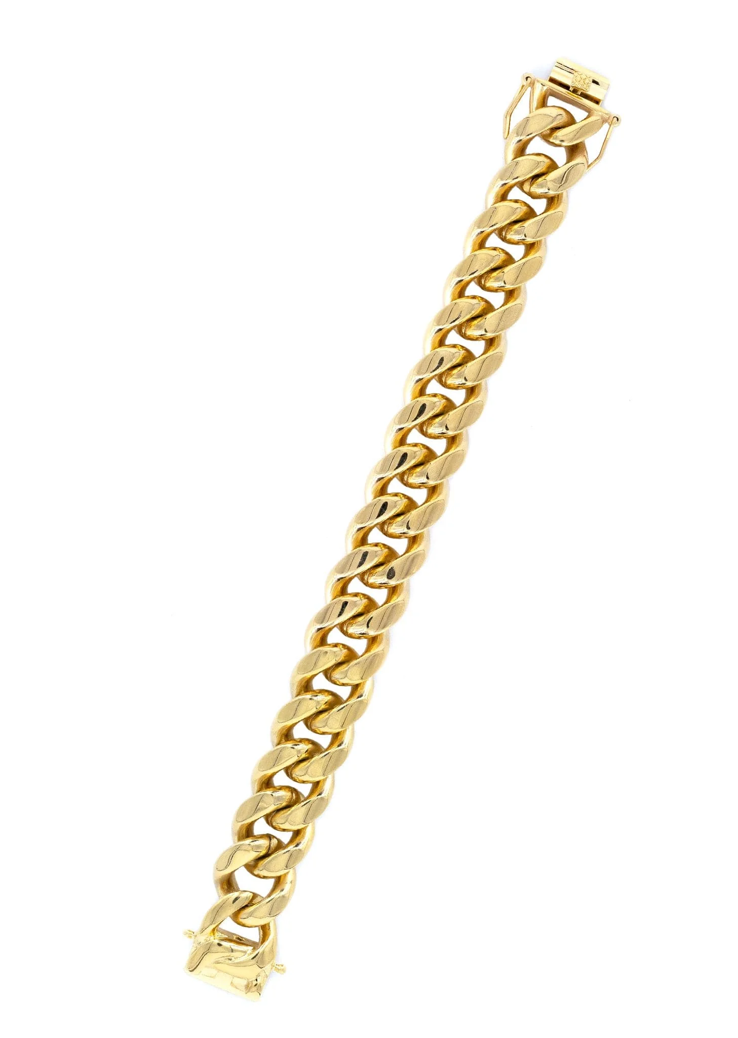 14K Gold Plated Cuban Link Bracelet For Men - Image 4