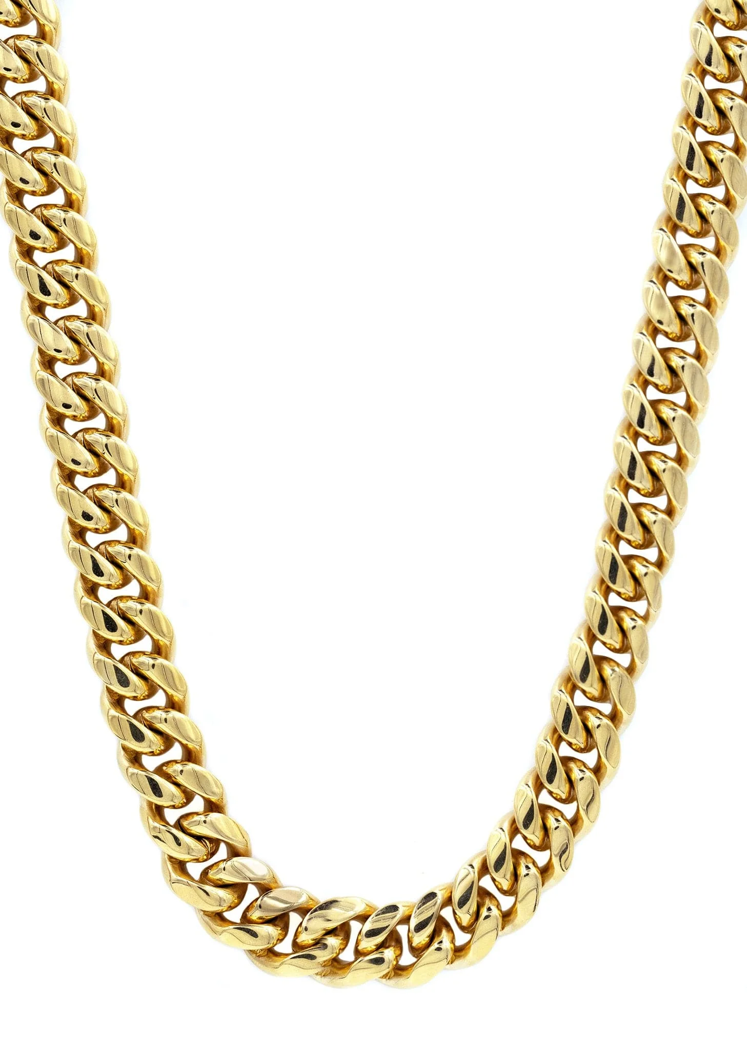 14K Gold Plated Cuban Link Chain For Men - Image 2