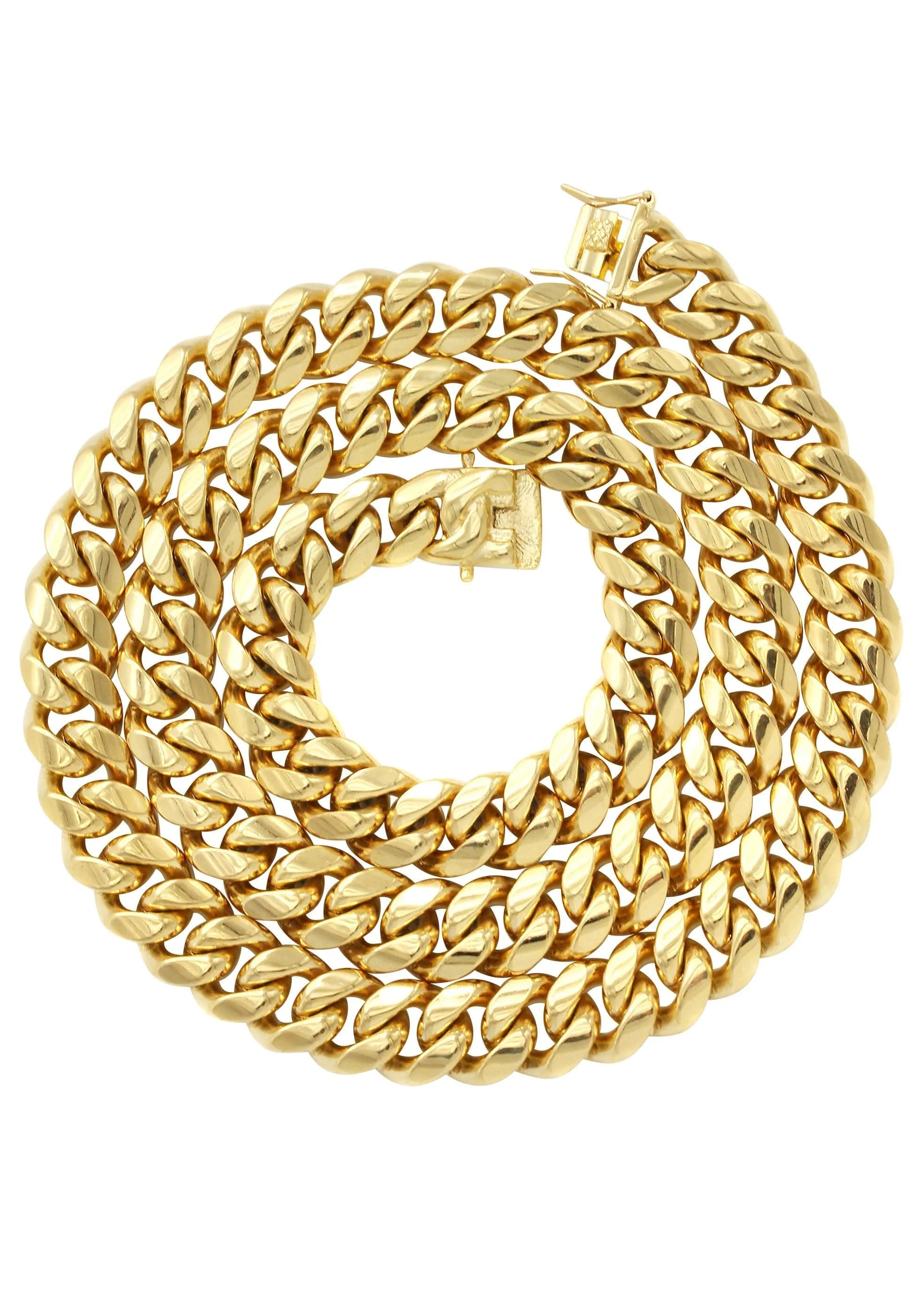 14K Gold Plated Cuban Link Chain For Men - Image 4