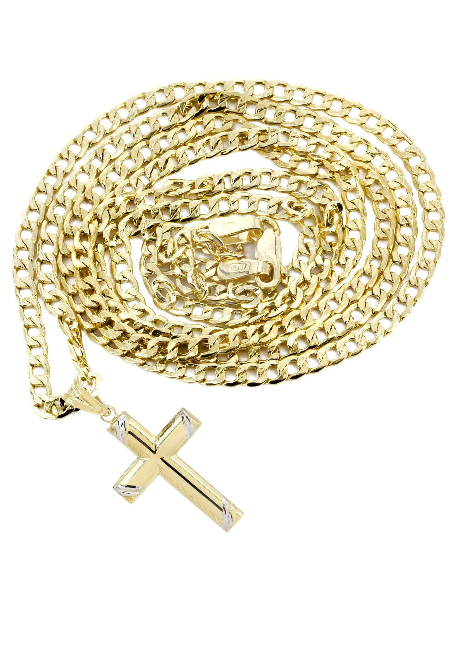 10K Gold Cross  Necklace For Men | 5.55 Grams - Image 2