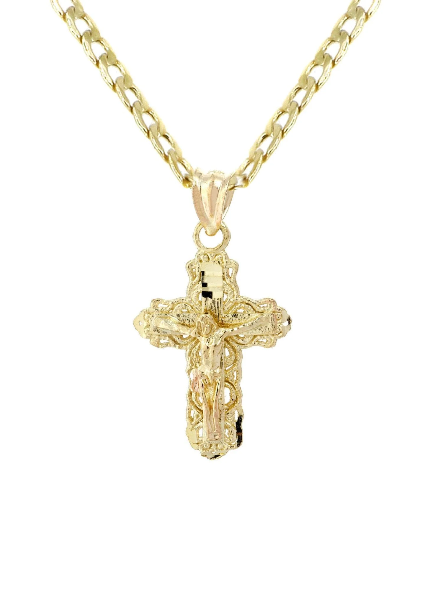 10K Gold Crucifix / Cross  Necklace For Men | 5.8 Grams