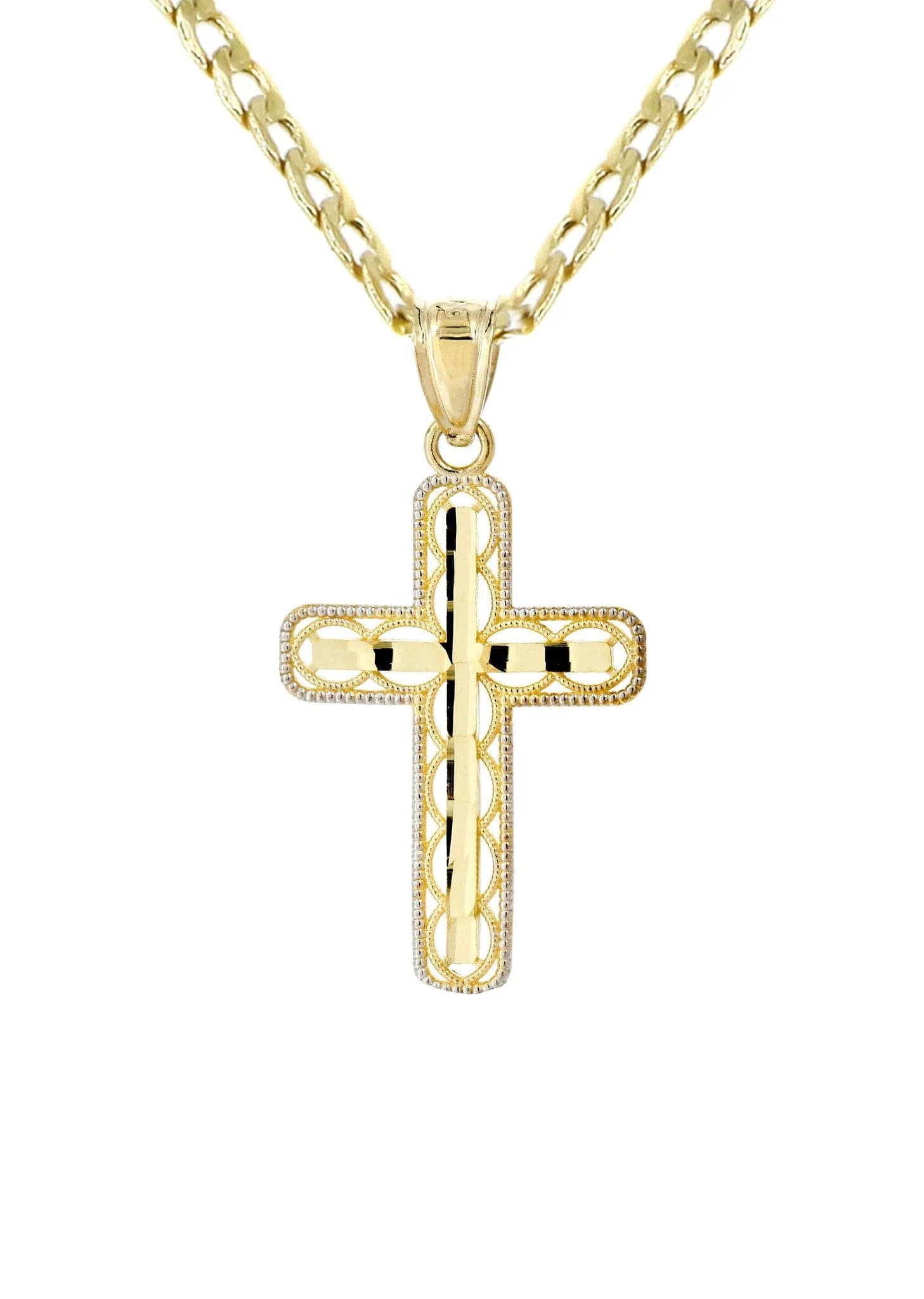 10K Gold Cross Necklace For Men | 5.13 Grams