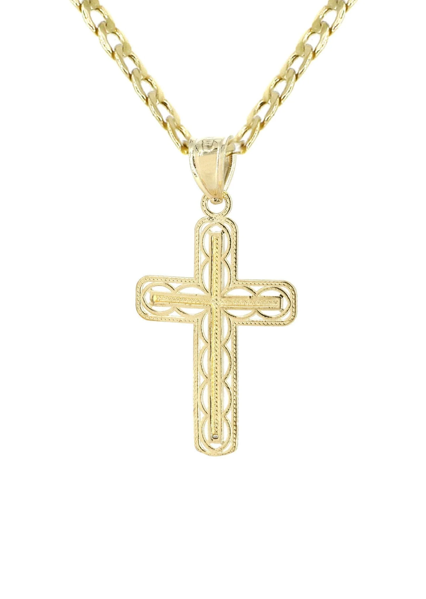 10K Gold Cross Necklace For Men | 5.13 Grams - Image 2