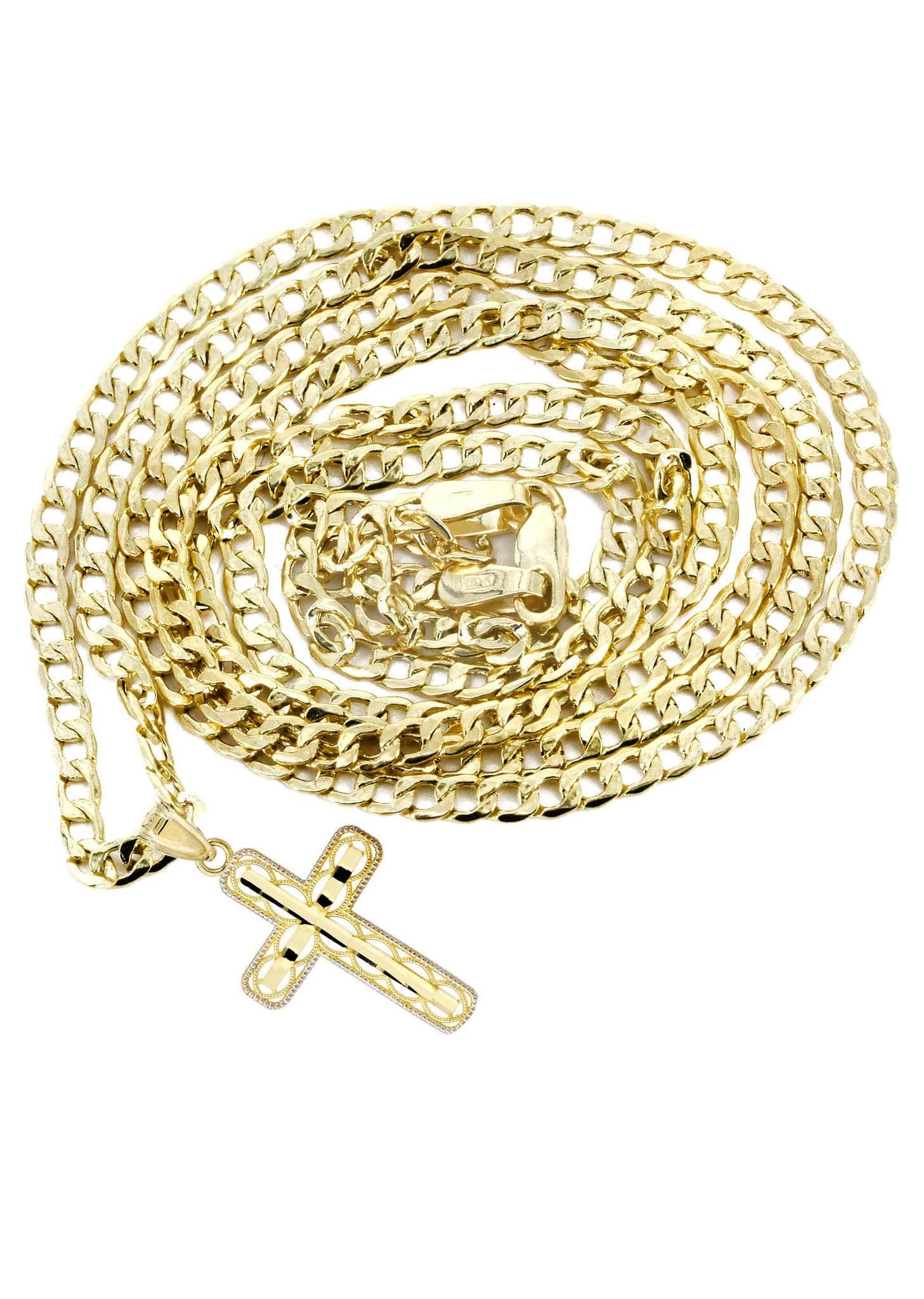 10K Gold Cross Necklace For Men | 5.13 Grams - Image 3