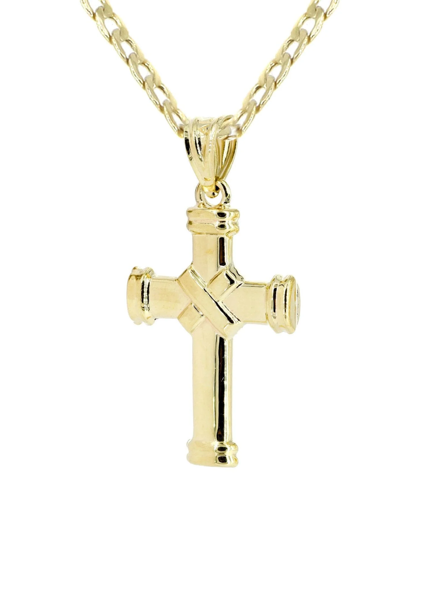 10K Gold Cross Necklace For Men | 6.12 Grams - Image 3
