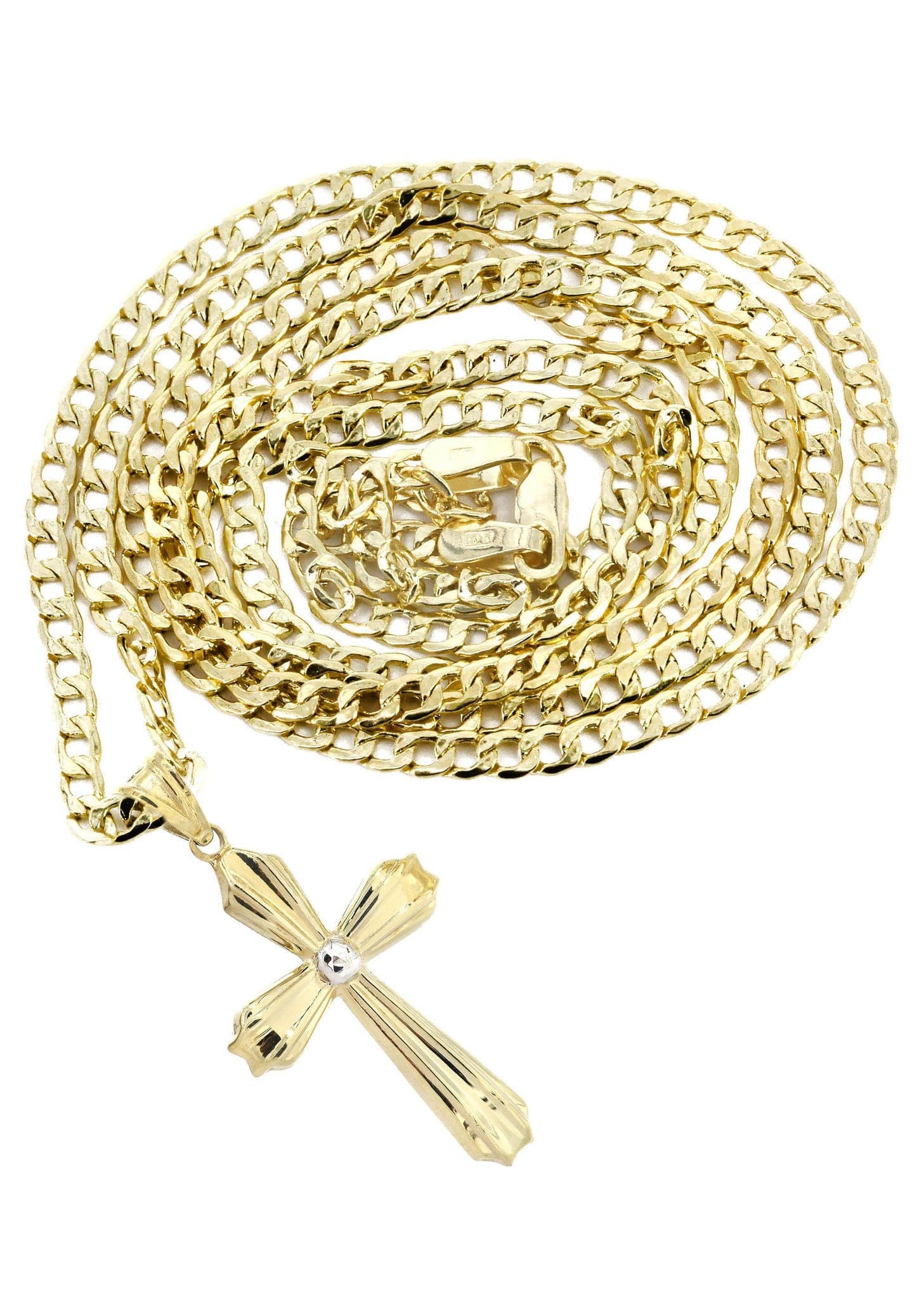 10K Gold Cross Necklace For Men | 6.22 Grams - Image 2
