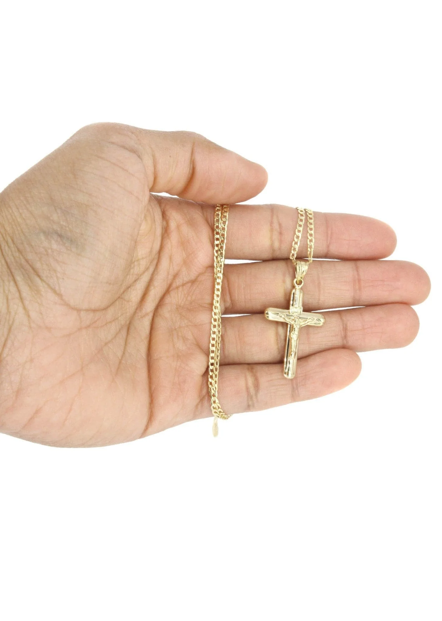 10K Gold Crucifix / Cross Necklace For Men | 6.11 Grams - Image 6