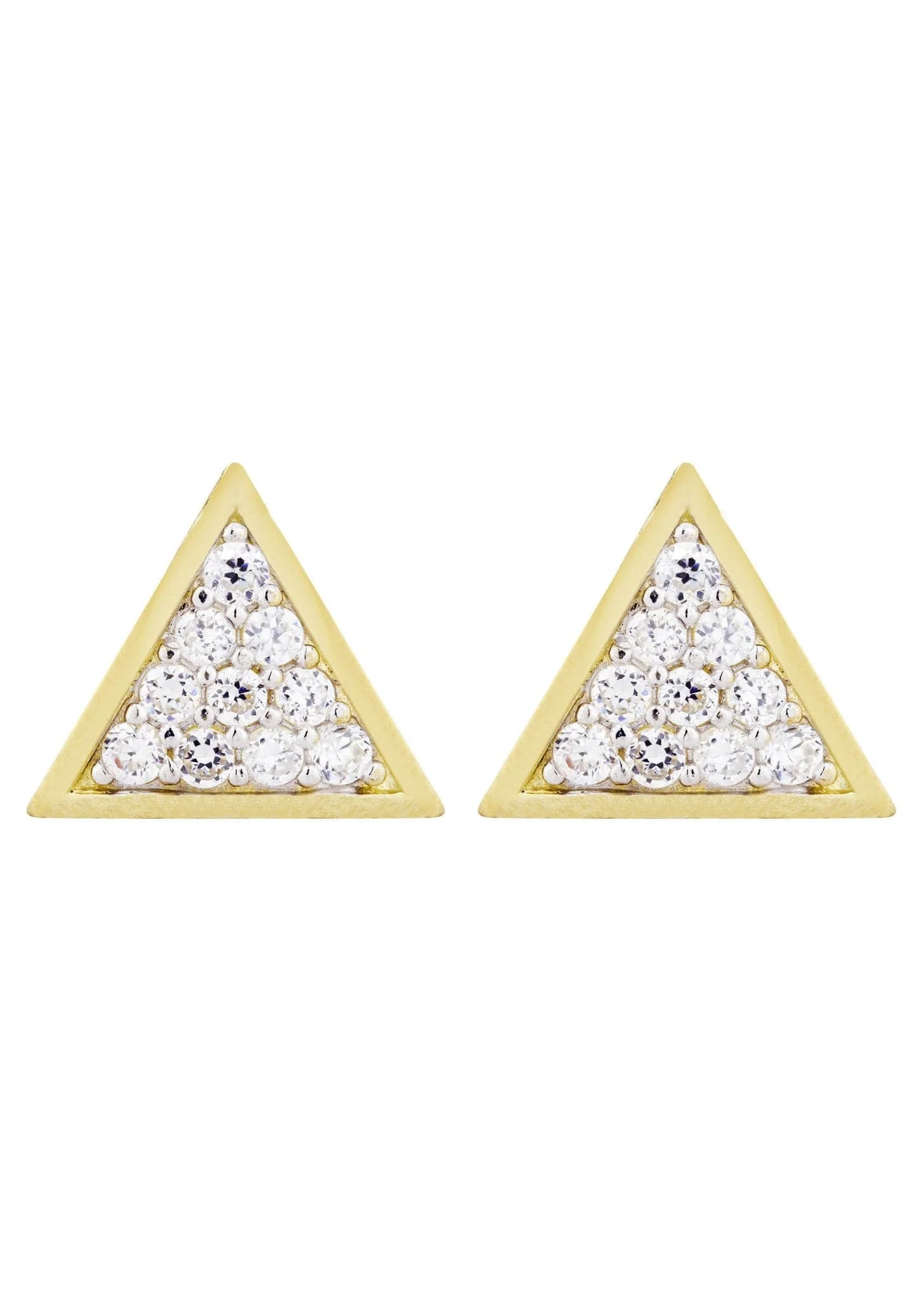 Cz 10K Yellow Gold Studs | Appx. Diameter 0.5 Inches