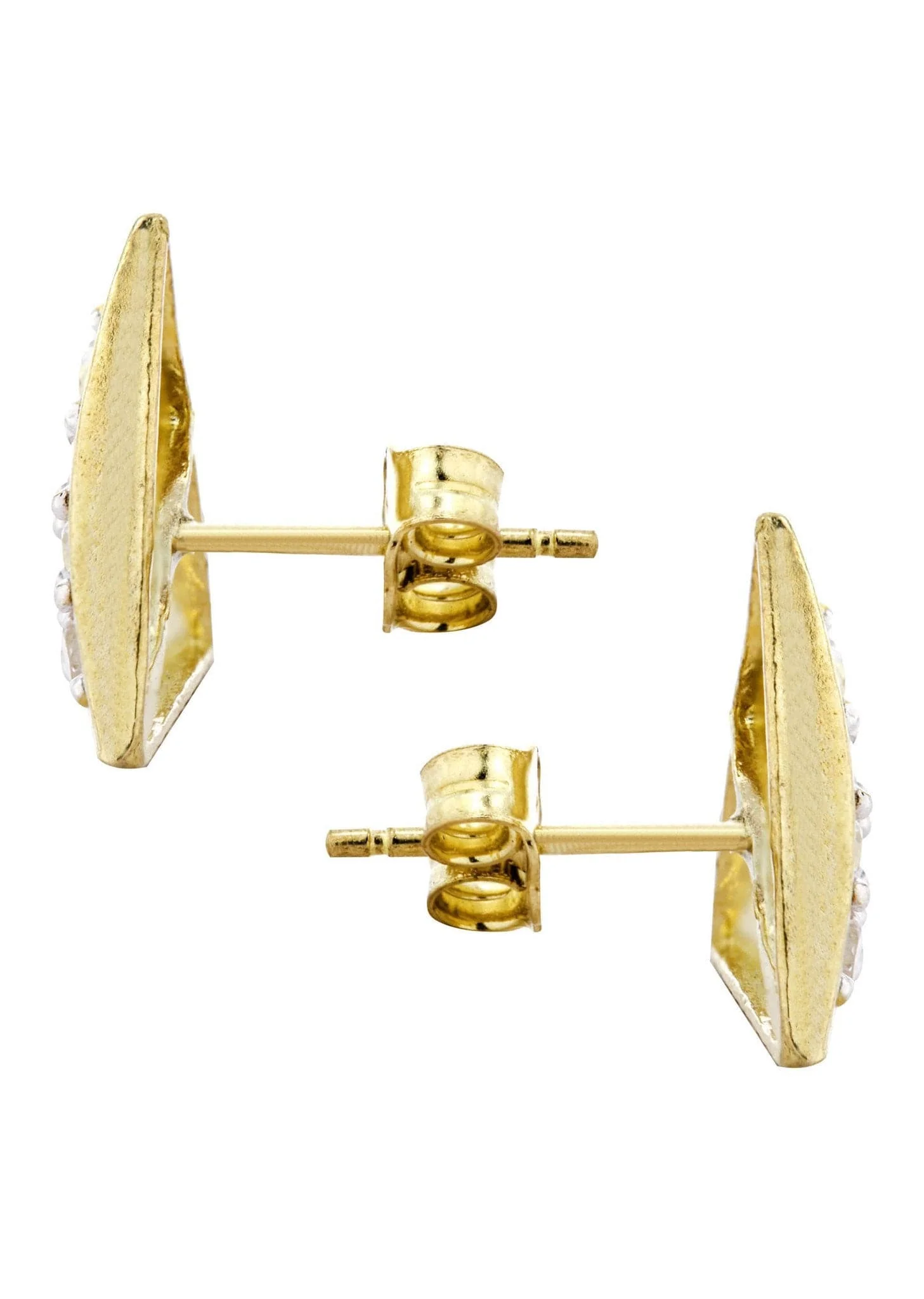 Cz 10K Yellow Gold Studs | Appx. Diameter 0.5 Inches - Image 2