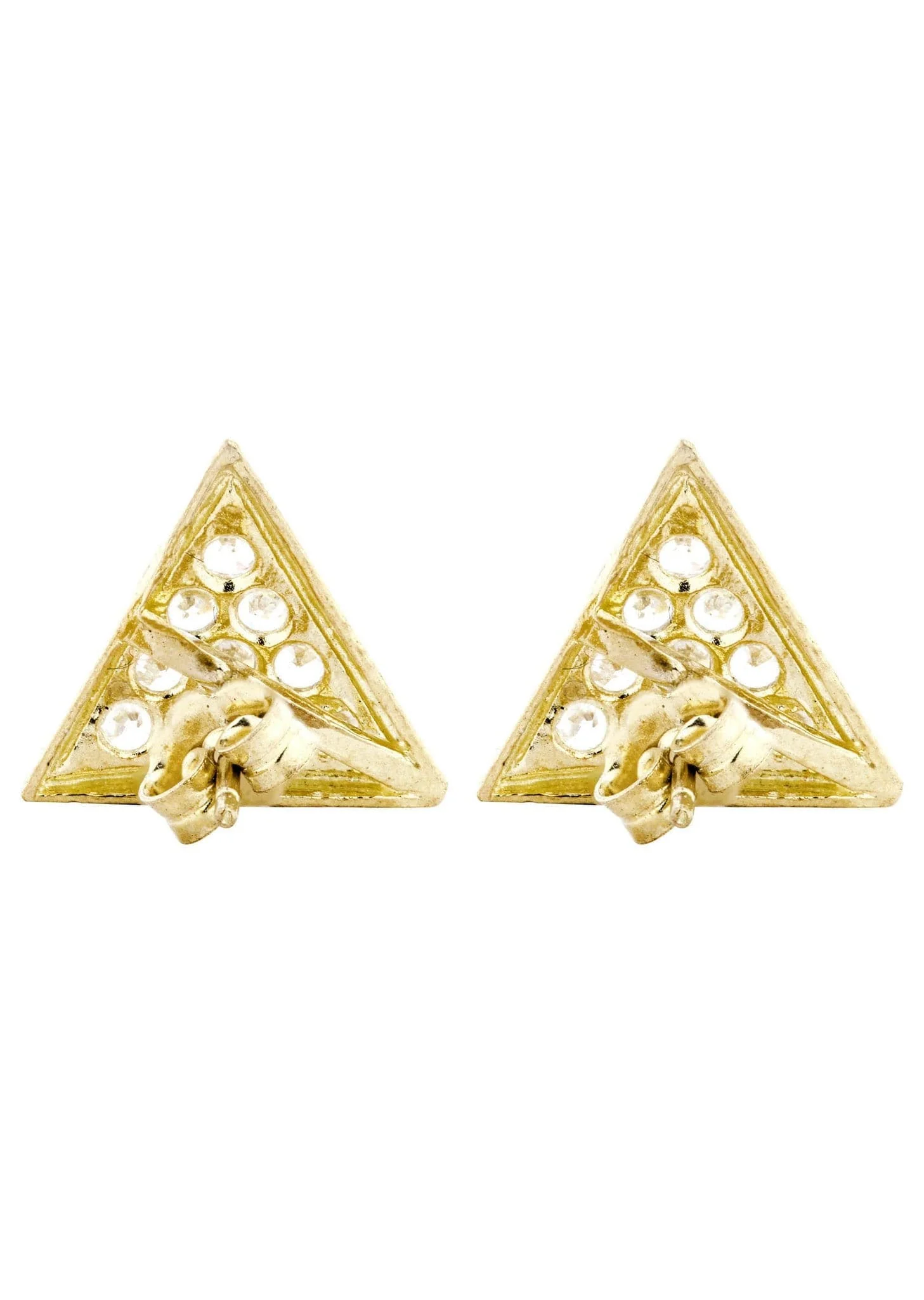 Cz 10K Yellow Gold Studs | Appx. Diameter 0.5 Inches - Image 3