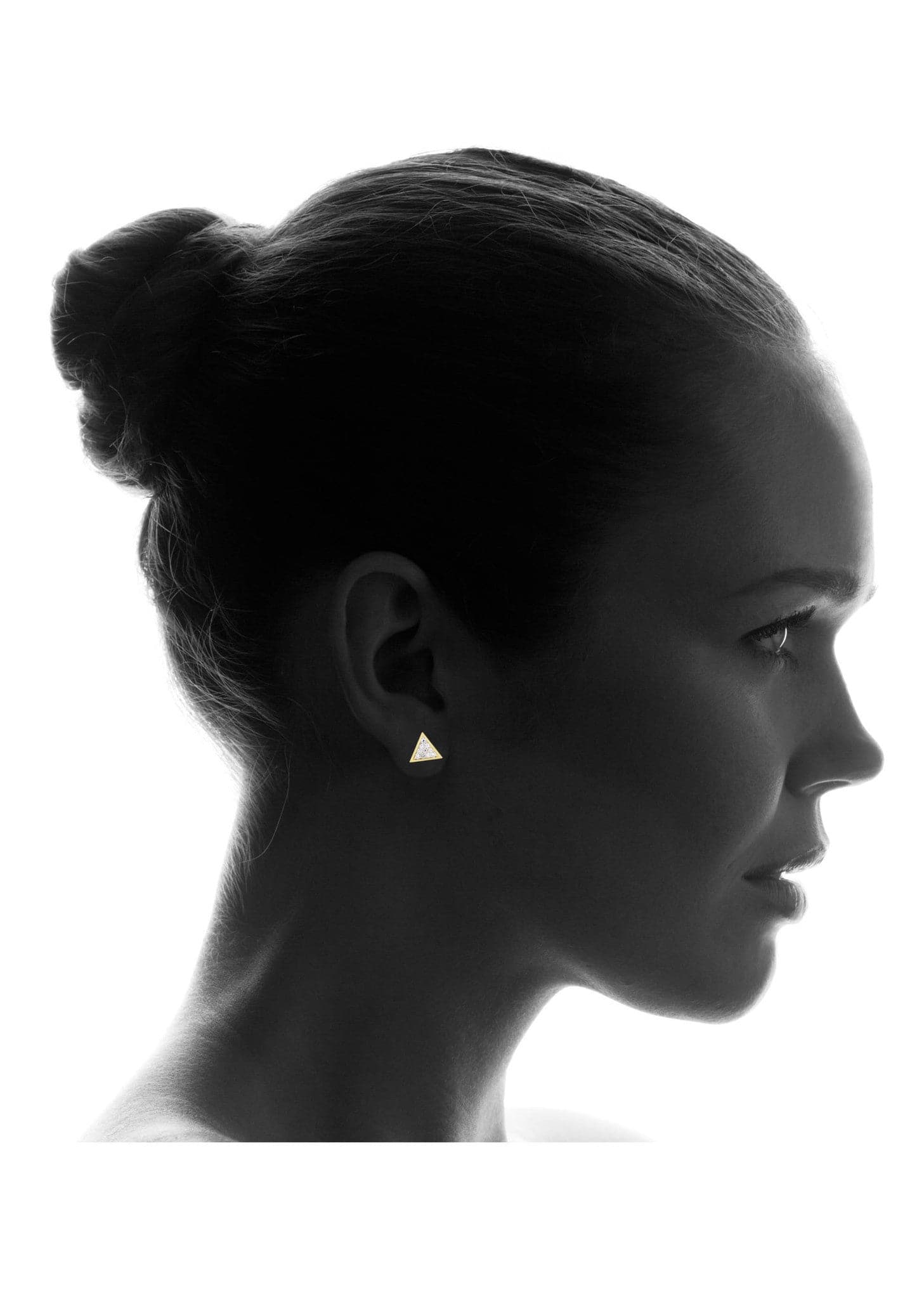 Cz 10K Yellow Gold Studs | Appx. Diameter 0.5 Inches - Image 4