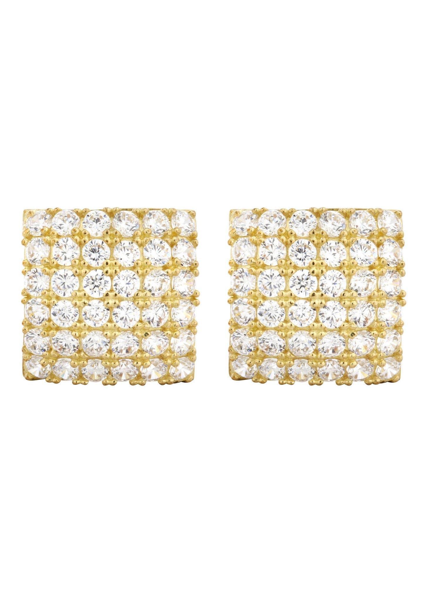 Cz 10K Yellow Gold Studs | Appx. Diameter 0.5 Inches