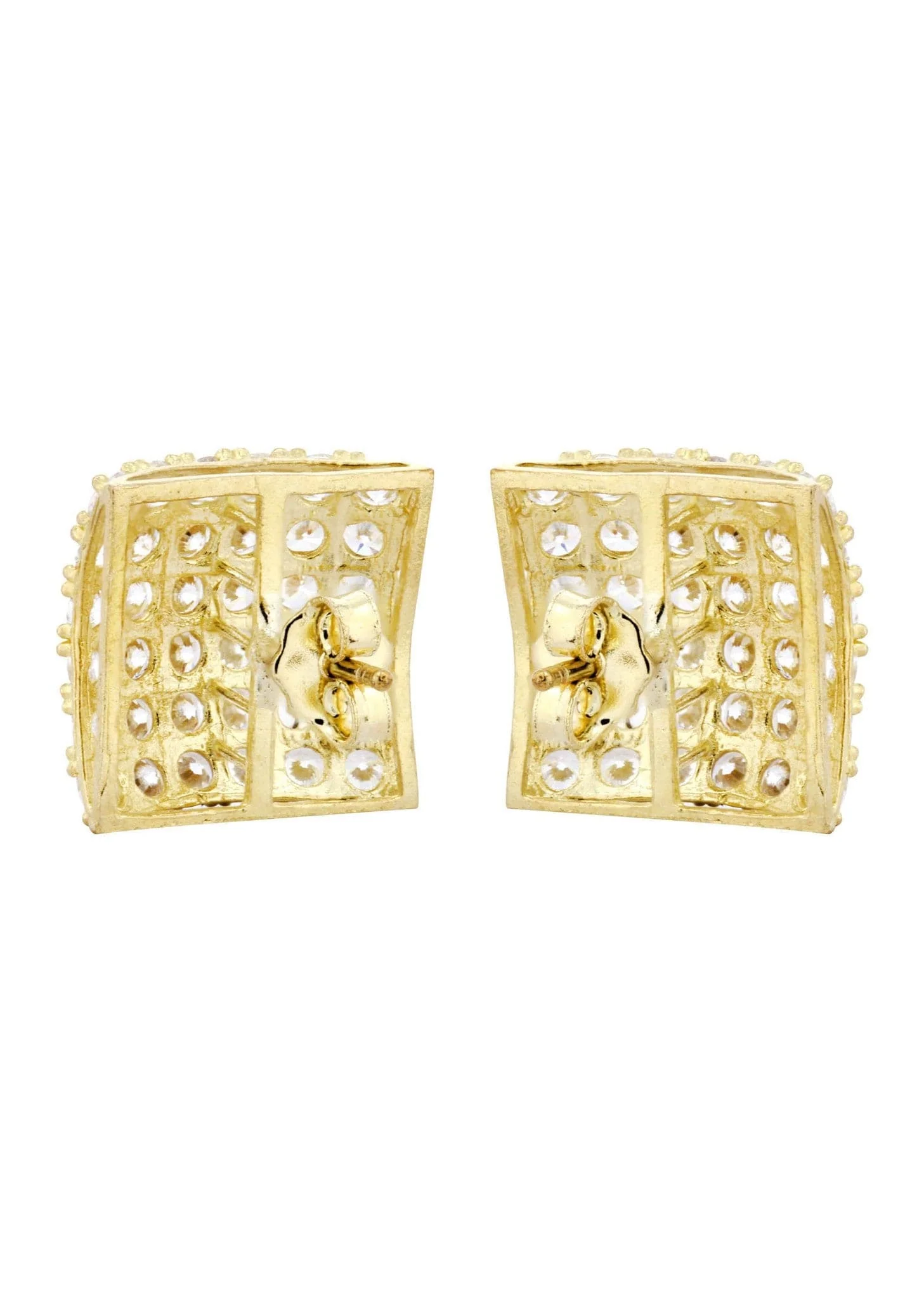 Cz 10K Yellow Gold Studs | Appx. Diameter 0.5 Inches - Image 2