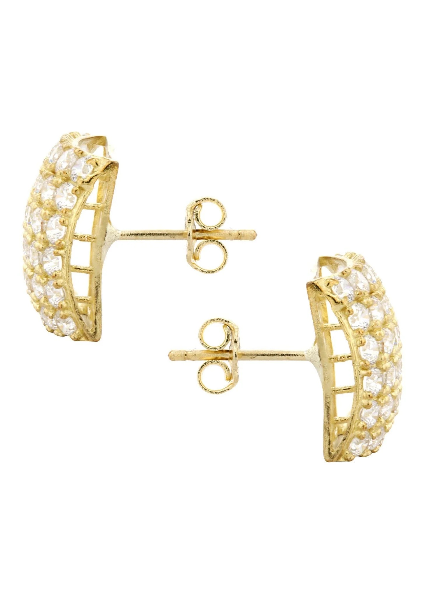 Cz 10K Yellow Gold Studs | Appx. Diameter 0.5 Inches - Image 3