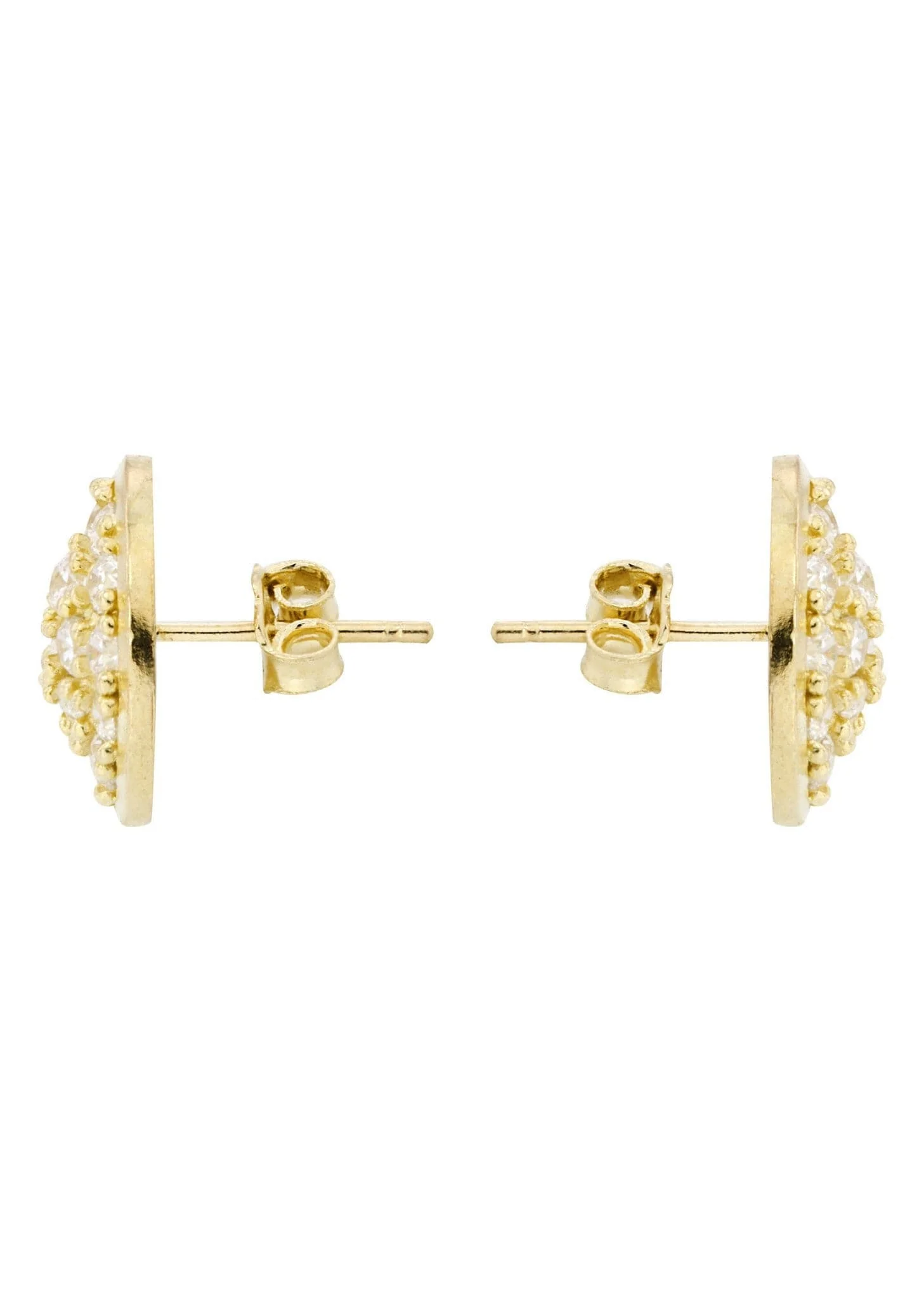 Cz 10K Yellow Gold Studs | Appx. Diameter 0.5 Inches - Image 3