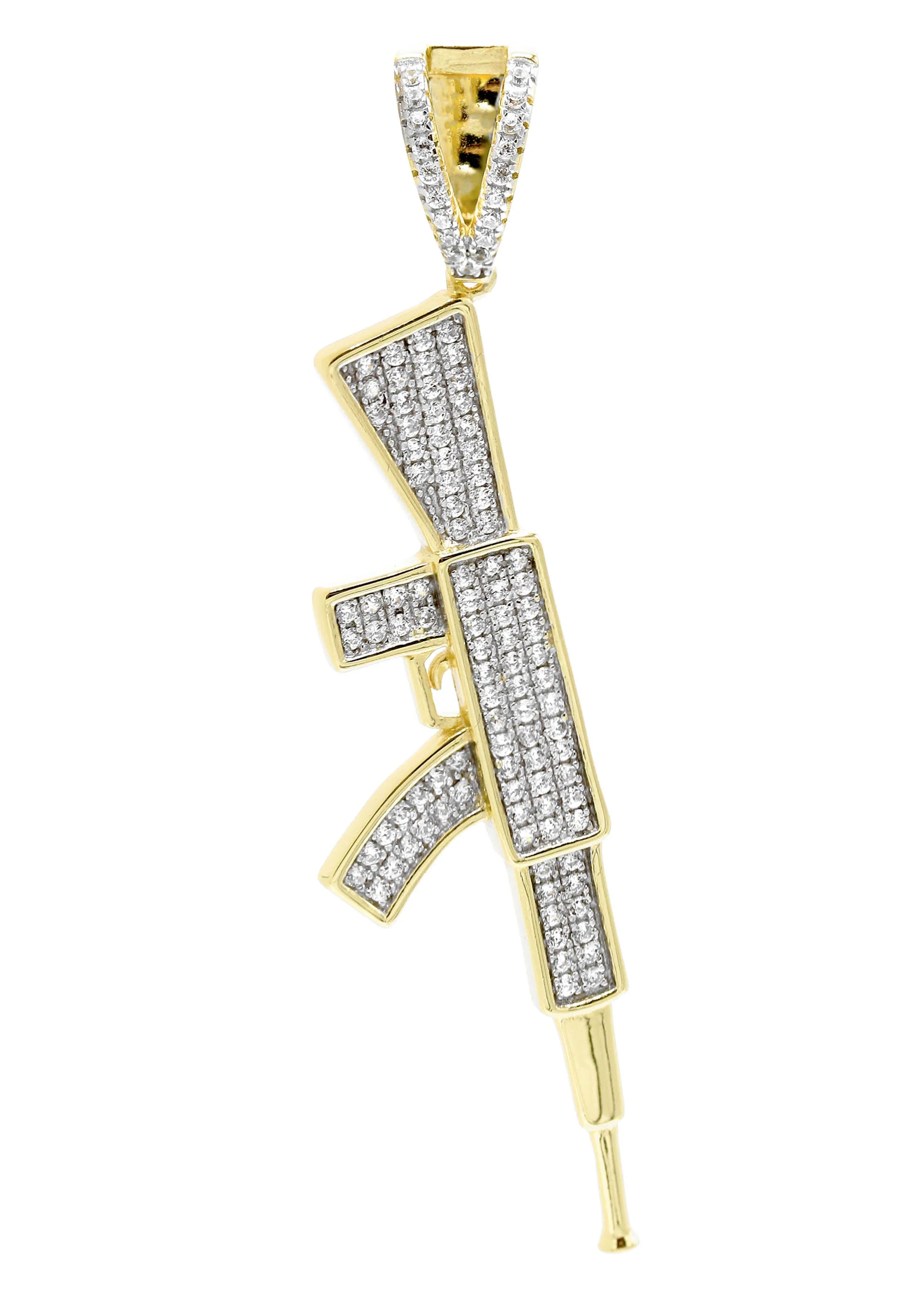 Silver Pendant - Gold Gun Pendant | Appx 4.5 Grams