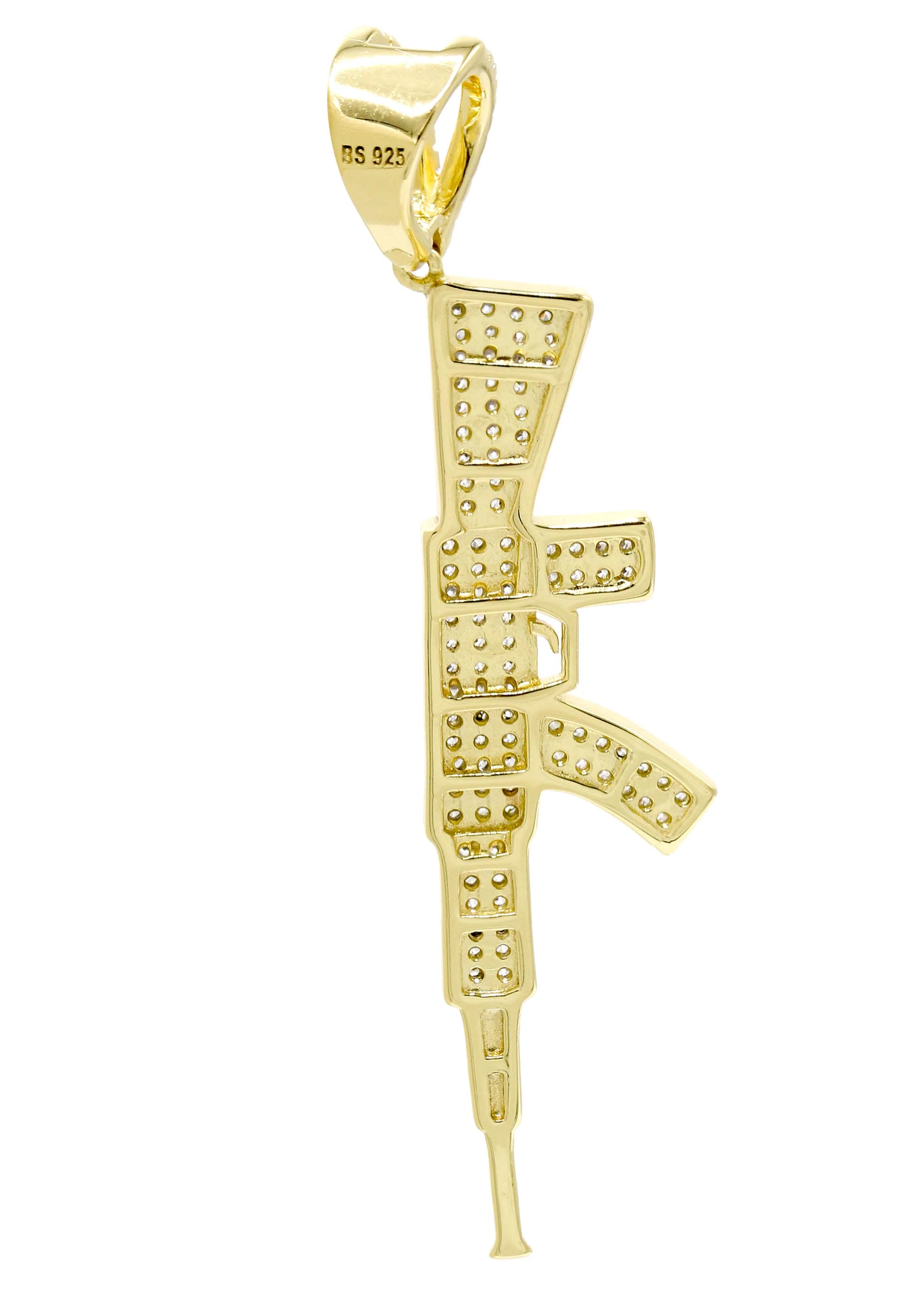 Silver Pendant - Gold Gun Pendant | Appx 4.5 Grams - Image 2