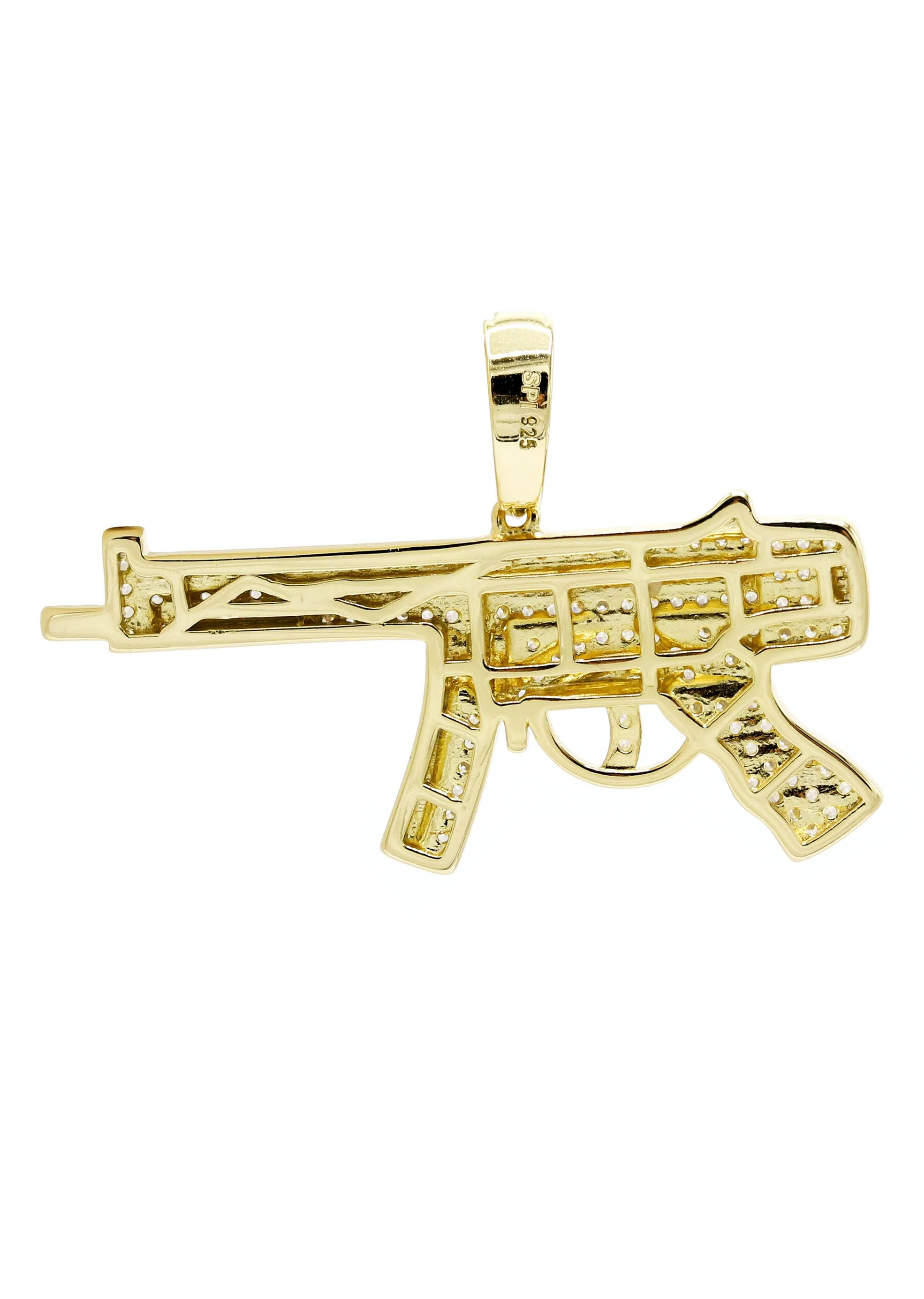 Silver Pendant - Gold Gun Pendant | Appx 6.4 Grams - Image 3
