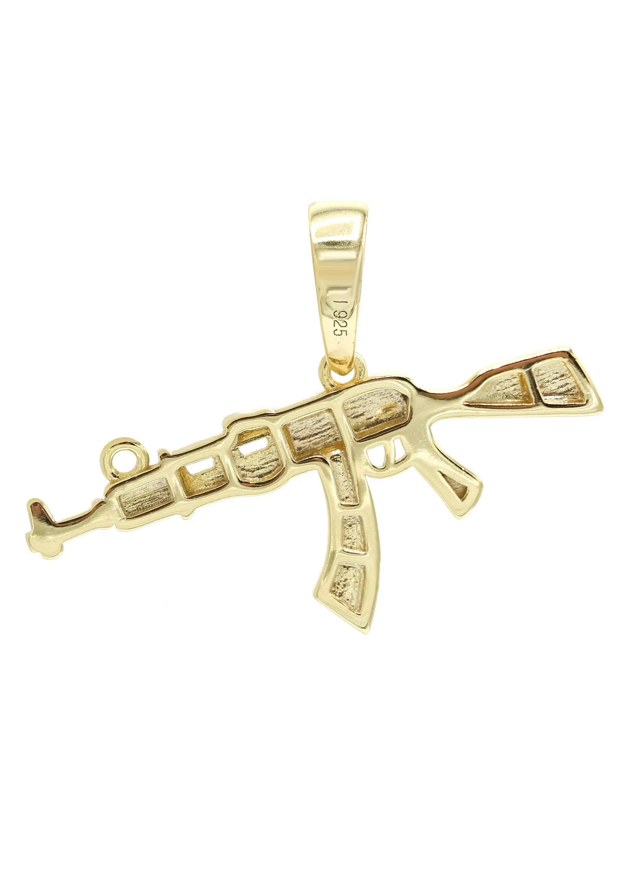 Silver Pendant - Gold Gun Pendant | Appx 2.2 Grams - Image 2