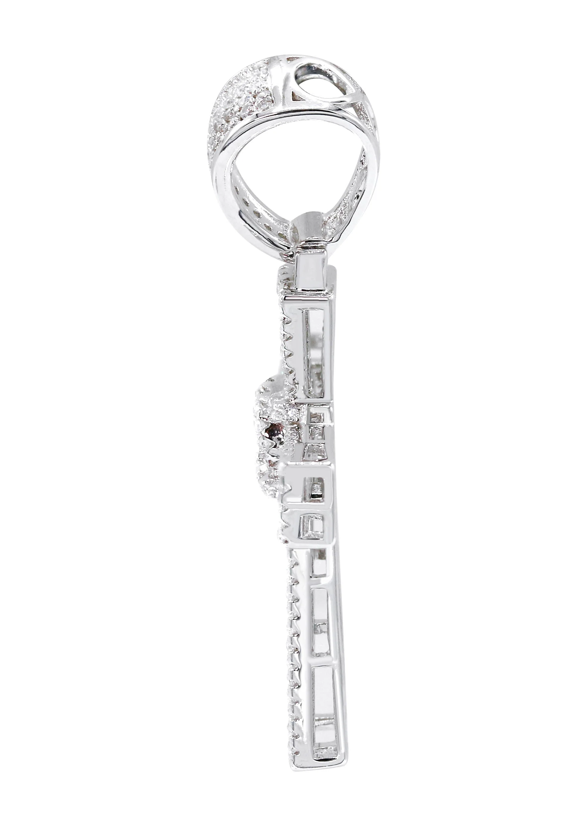 Silver Pendant - Silver Cross Baguette Pendant | Appx 6.7 Grams - Image 2