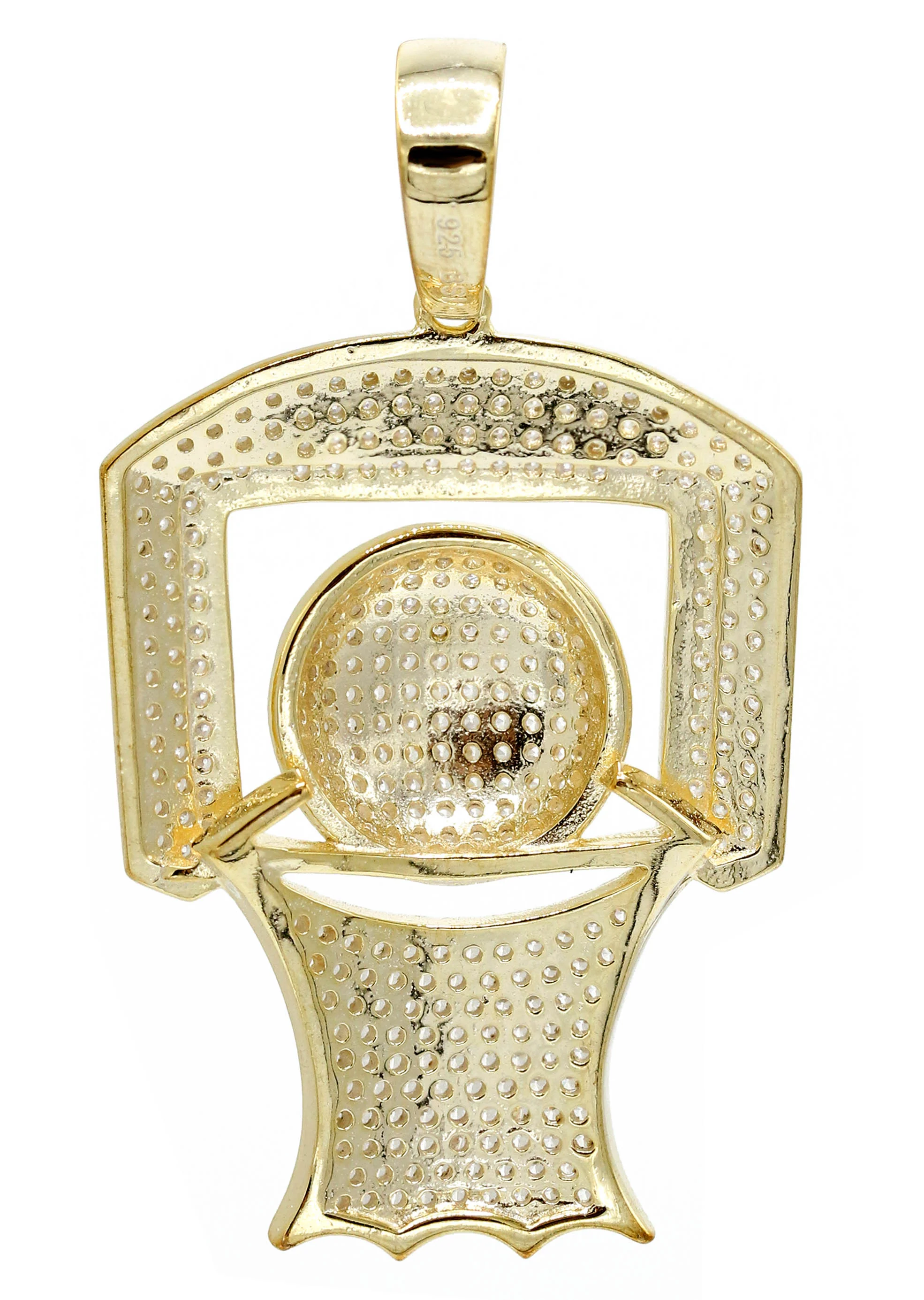 Silver Pendant - Gold Basketball Hoop Pendant | Appx 8.2 Grams - Image 2