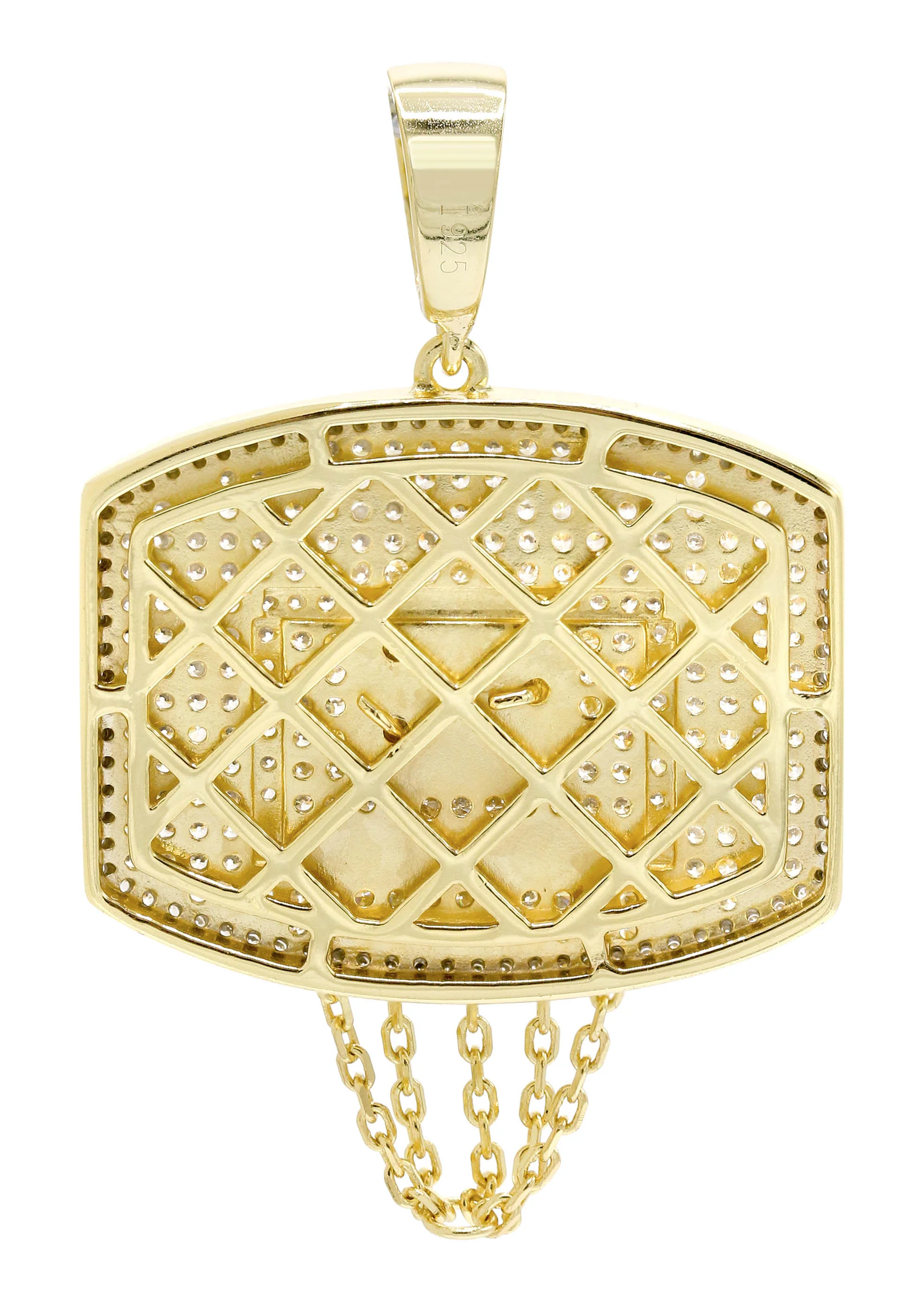 Silver Pendant - Gold Basketball Hoop Pendant | Appx 11.2 Grams - Image 2