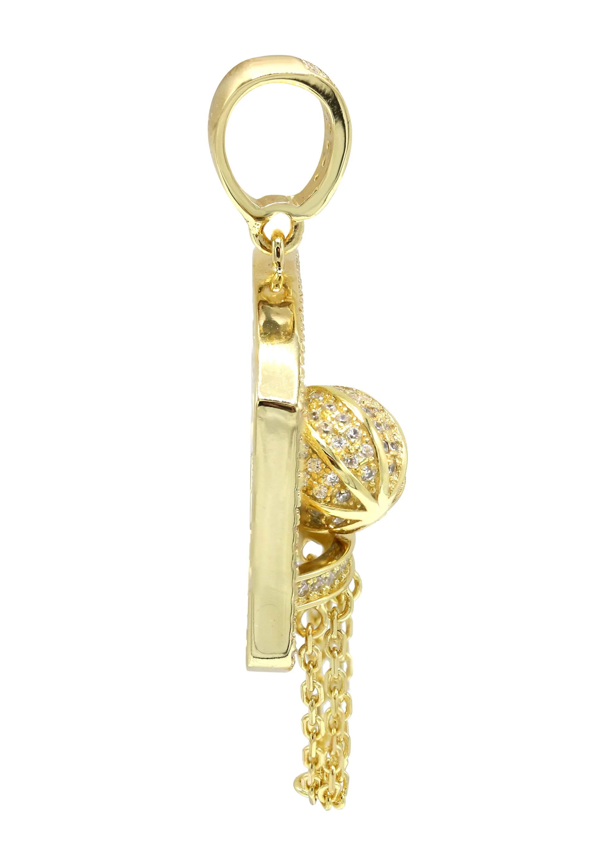 Silver Pendant - Gold Basketball Hoop Pendant | Appx 11.2 Grams - Image 3