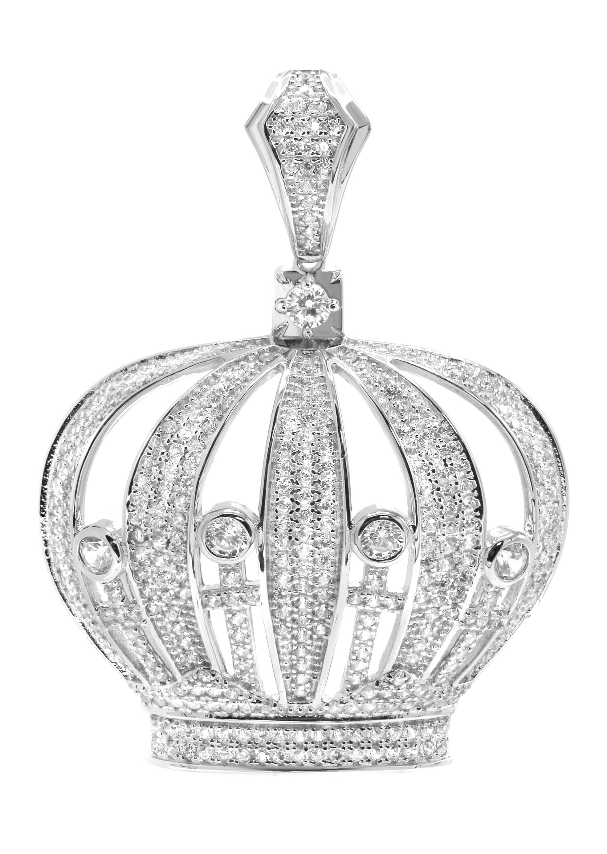 Silver Pendant - Silver Crown Pendant | Appx 12.2 Grams