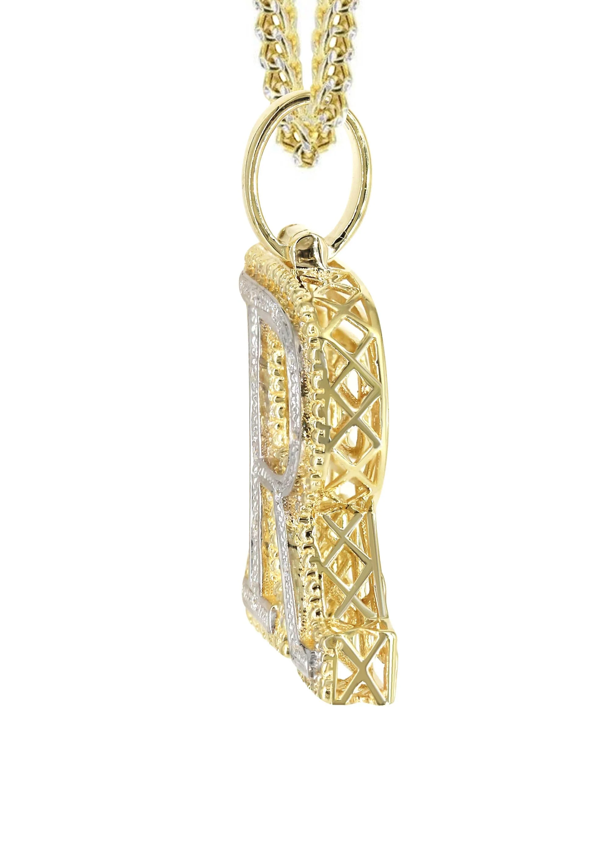 Diamond 10K Yellow Gold Letter "R" Necklace | Appx. 14.3 Grams - Image 4