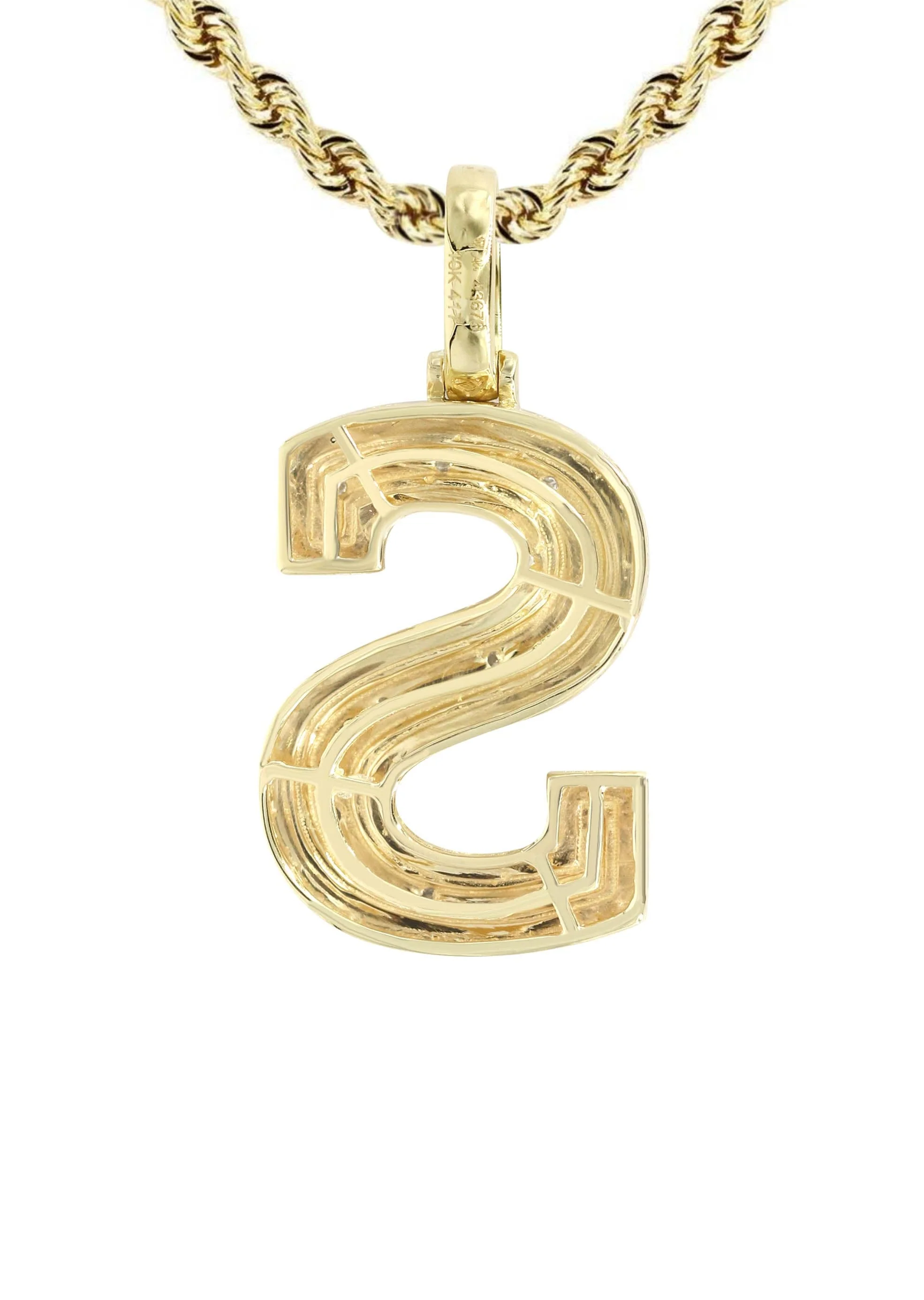 Diamond 10K Yellow Gold Letter "S" Necklace | Appx. 13.5 Grams - Image 3
