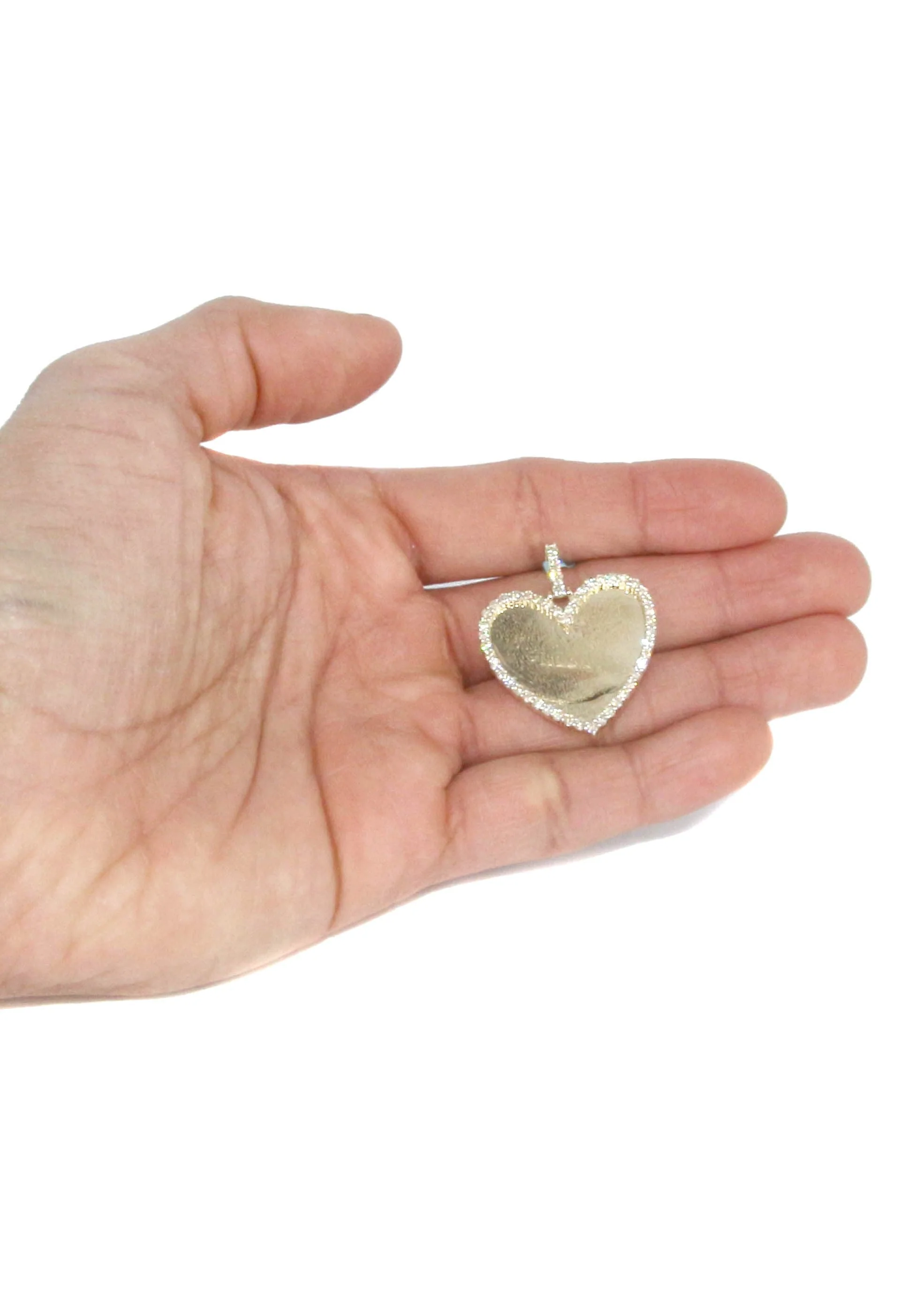 Diamond 10K Yellow Gold Small Heart Picture Pendant Necklace | 1.37 Carats | Appx. 15 Grams - Image 5