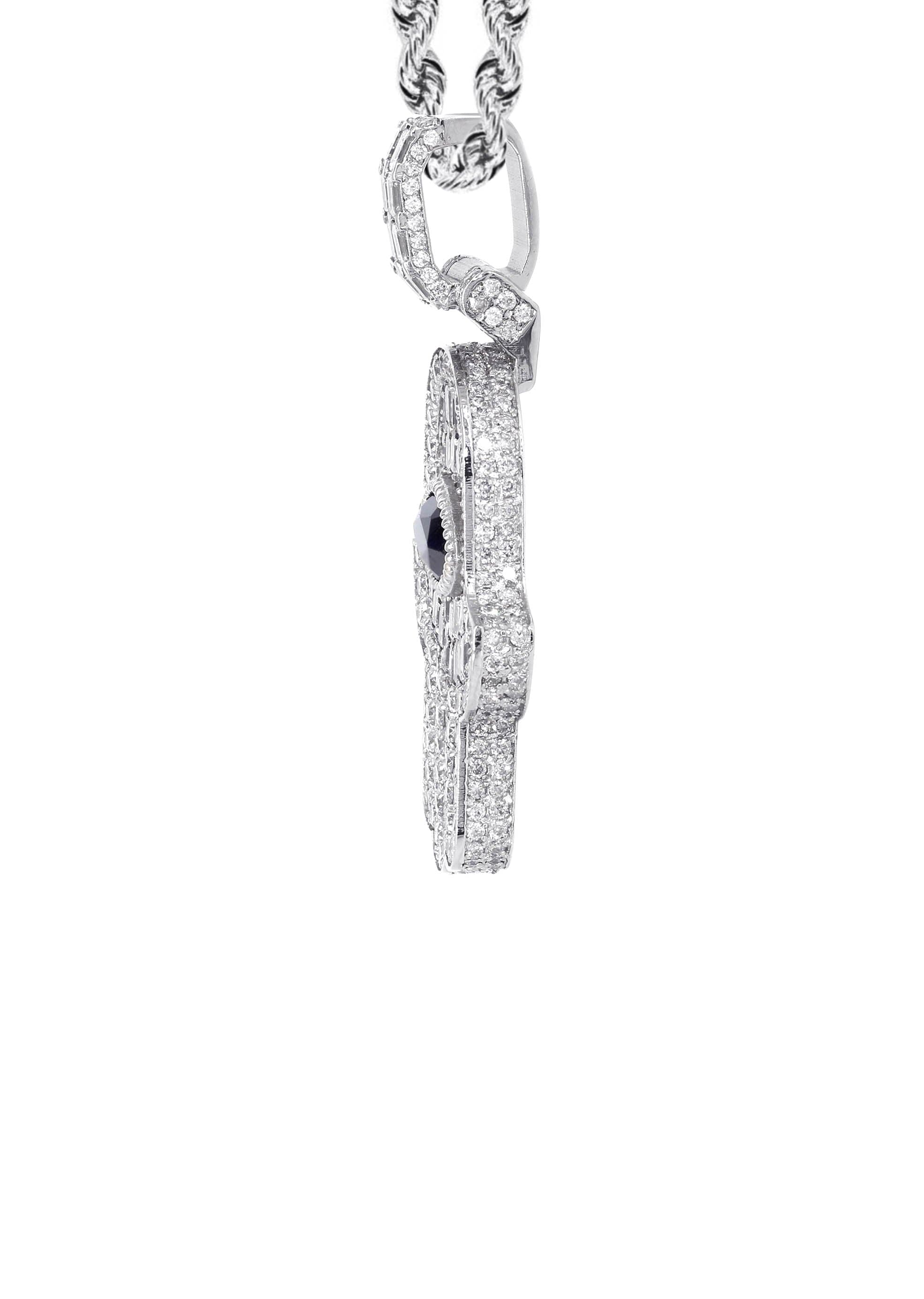 Diamond 14K White Gold Hamsa Diamond Necklace | 8.47 Carats - Image 4