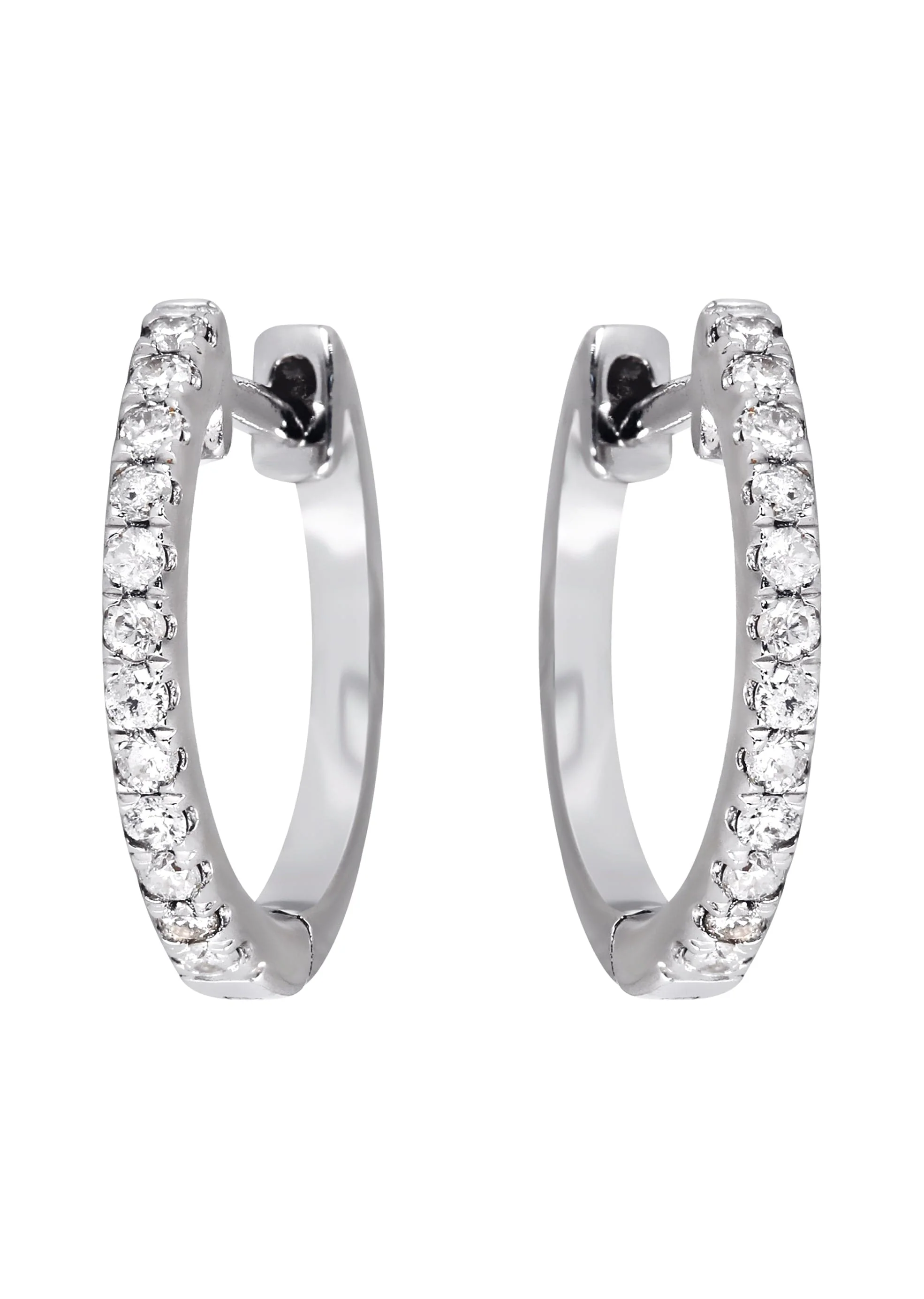 Mens Diamond Earrings | 0.25 Carats 14K White Gold