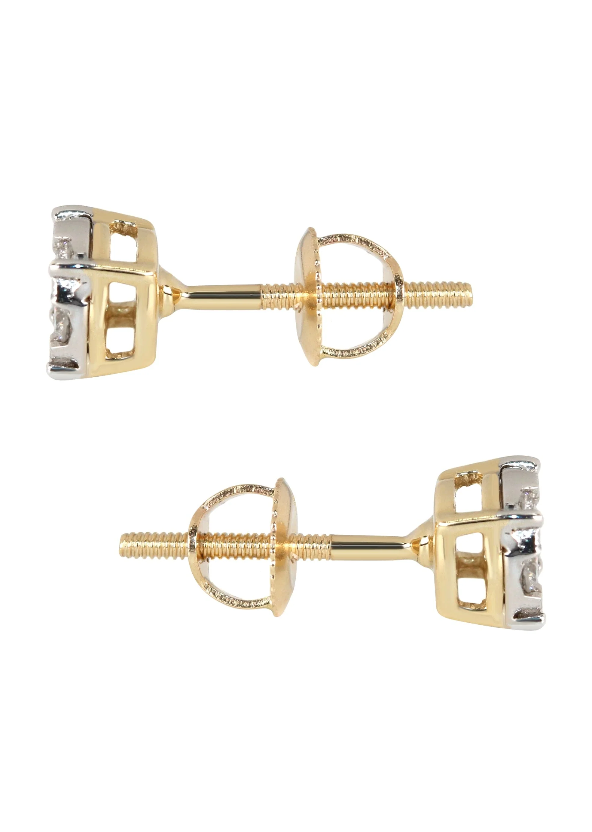 Mens Stud Diamond Earrings | 0.33 Carats 14K Yellow Gold - Image 3