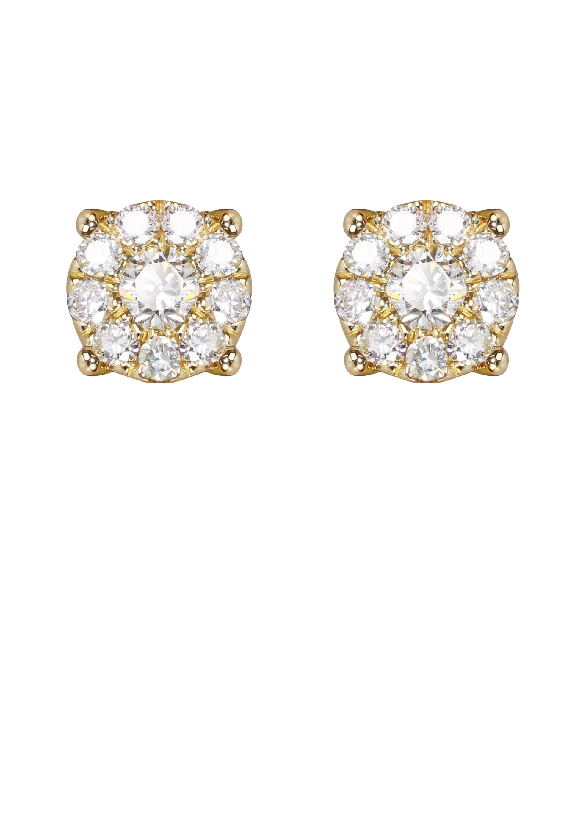 Mens Stud Diamond Earrings | 0.45 Carats 14K Yellow Gold