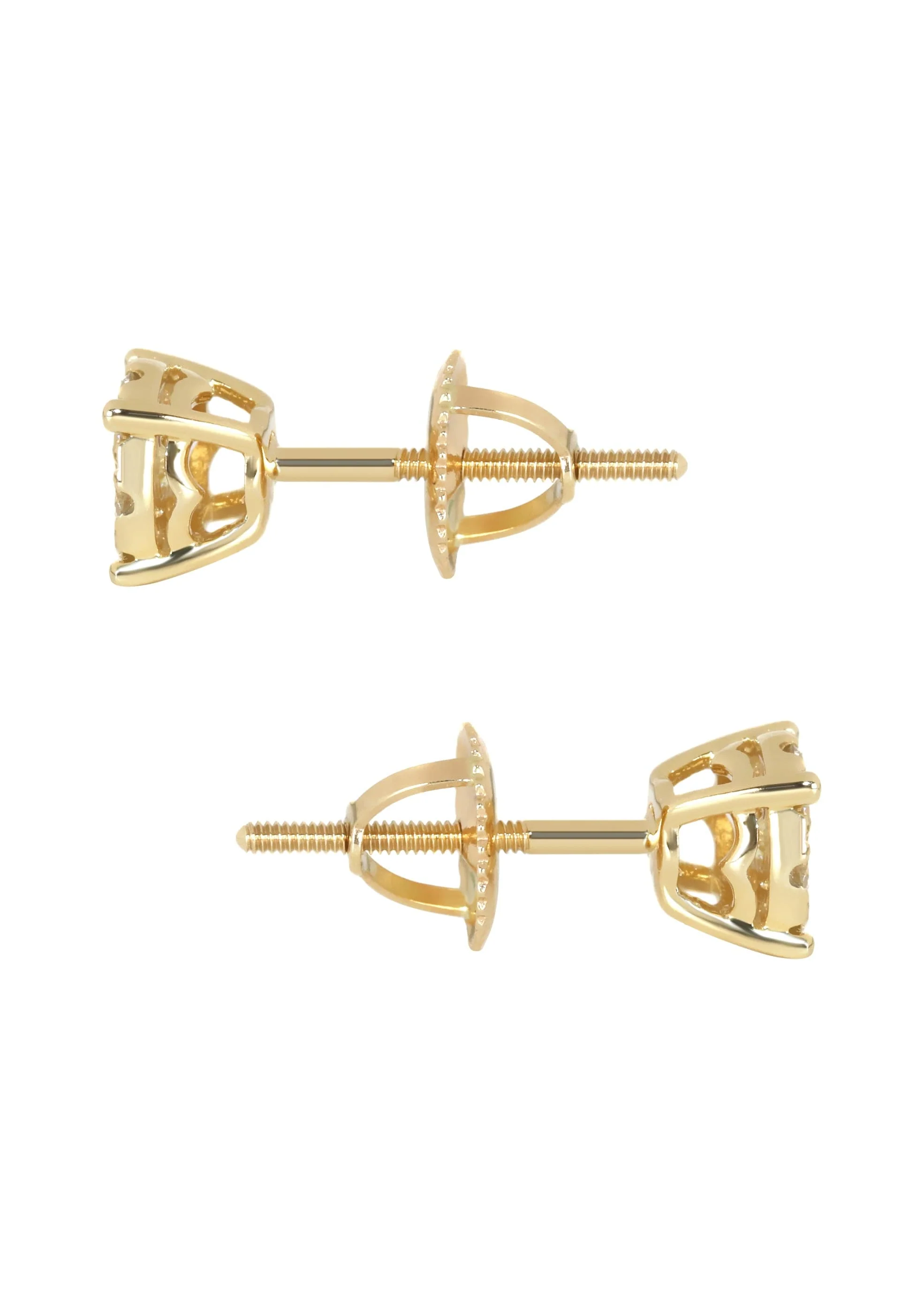 Mens Stud Diamond Earrings | 0.45 Carats 14K Yellow Gold - Image 3
