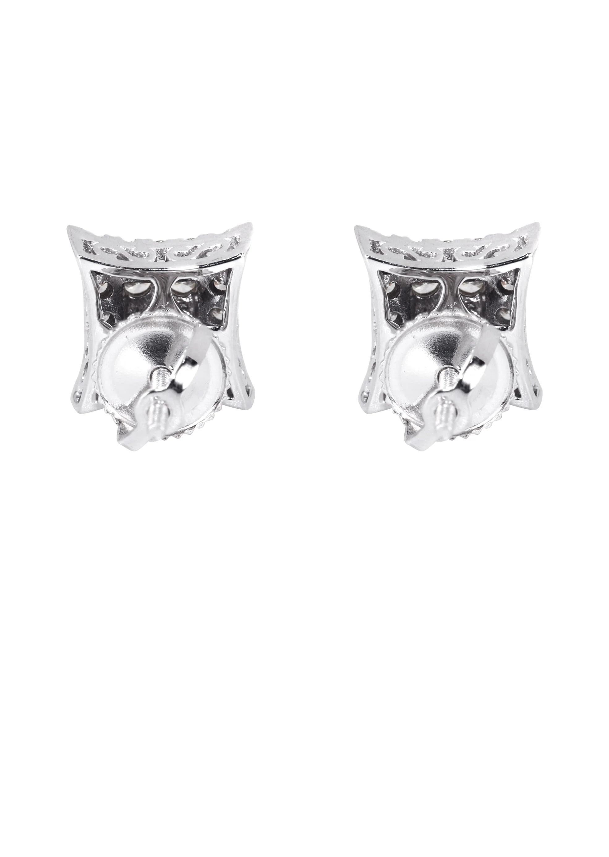 Mens Stud Diamond Earrings | 0.54 Carats 14K White Gold - Image 2
