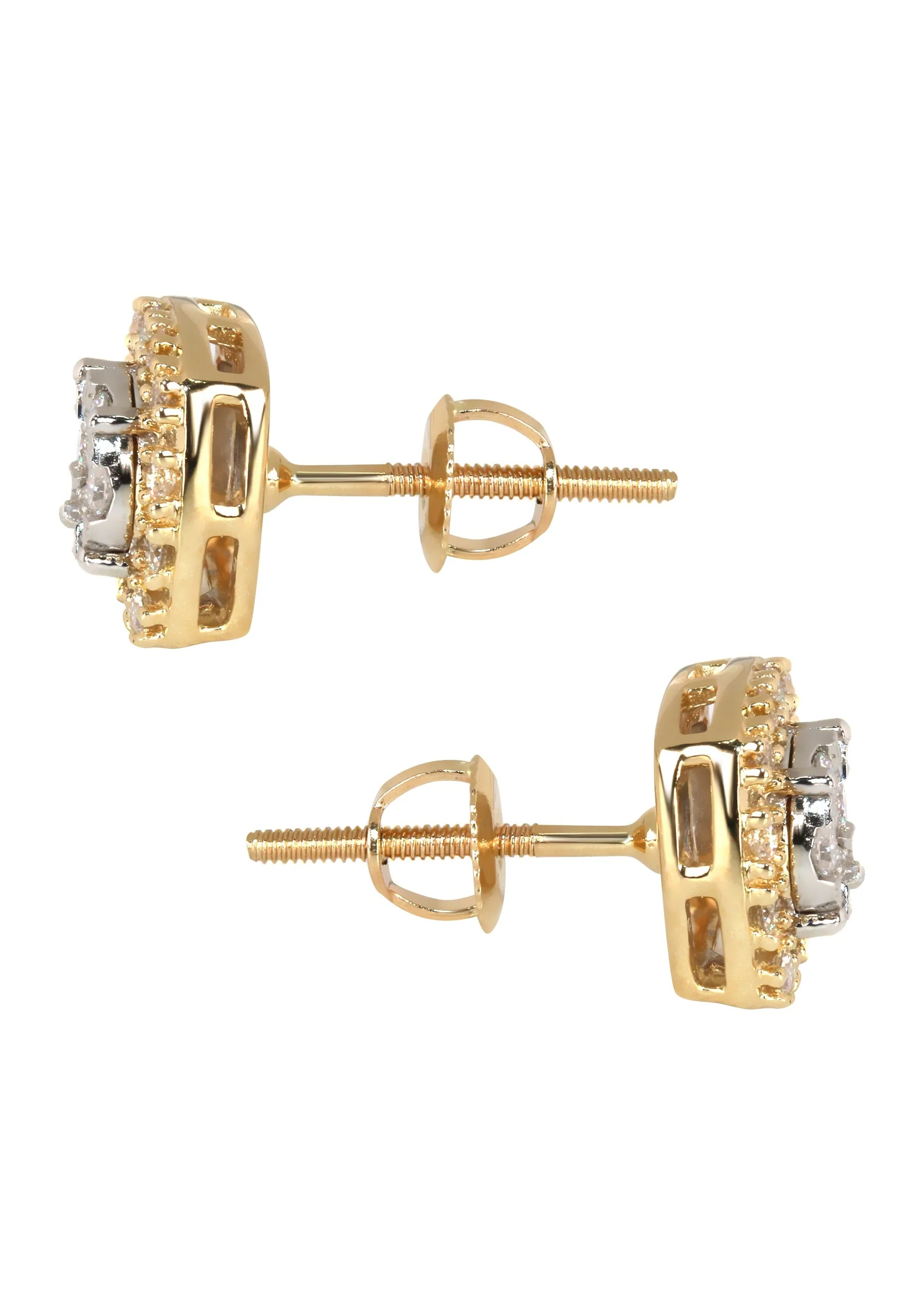 Mens Stud Diamond Earrings | 0.54 Carats 14K Yellow Gold - Image 3