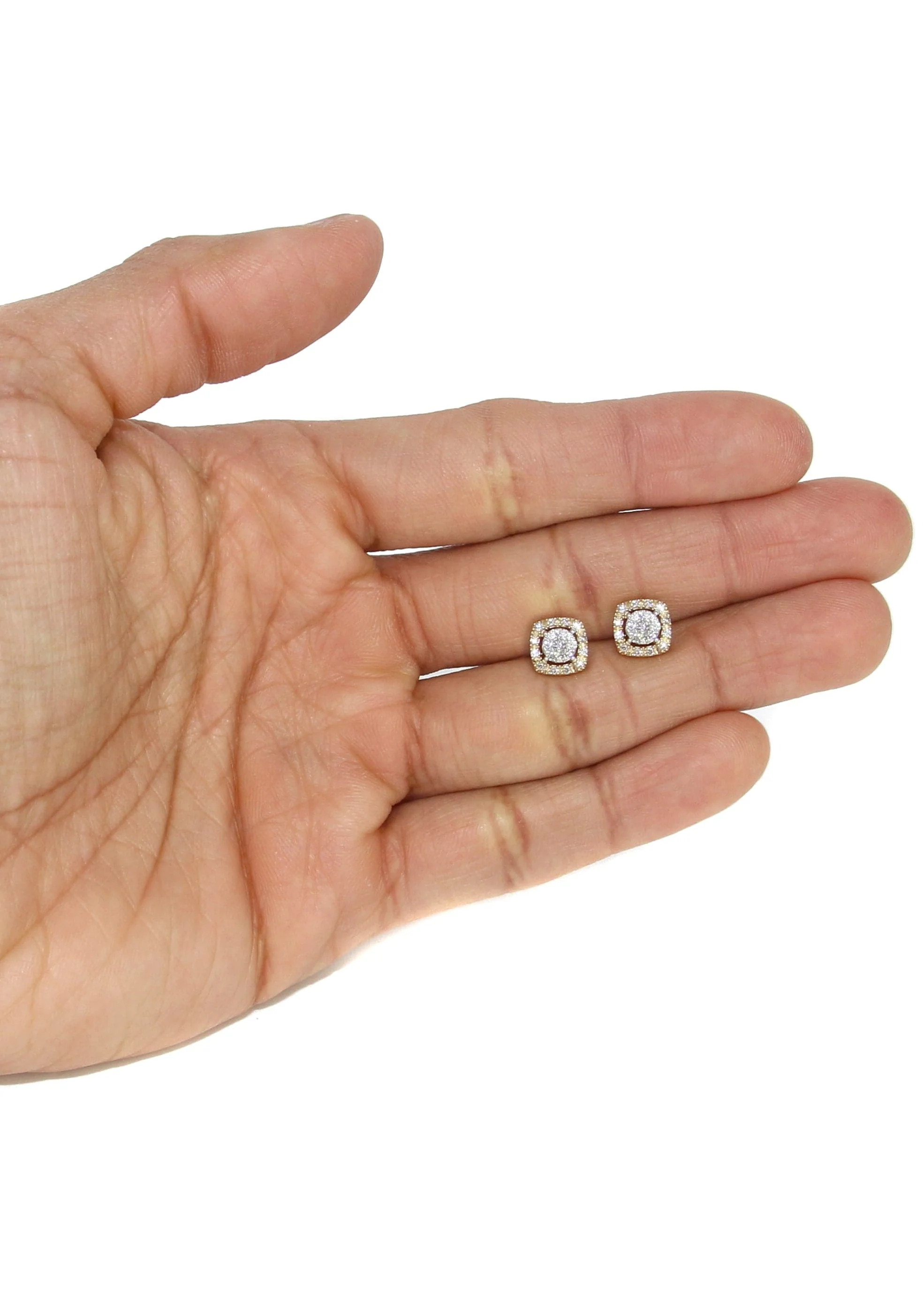 Mens Stud Diamond Earrings | 0.54 Carats 14K Yellow Gold - Image 4
