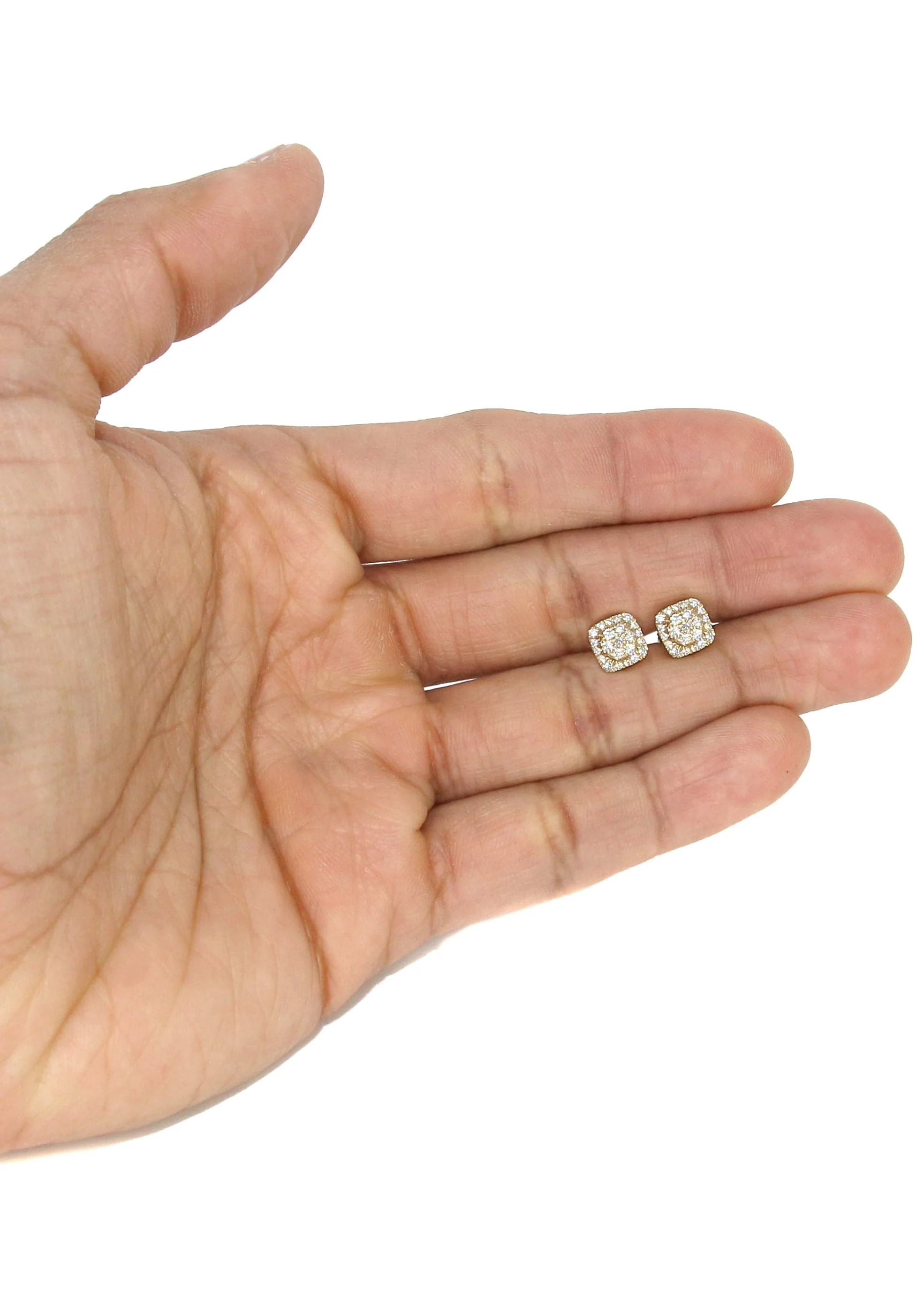 Mens Stud Diamond Earrings | 0.56 Carats 14K Yellow Gold - Image 4