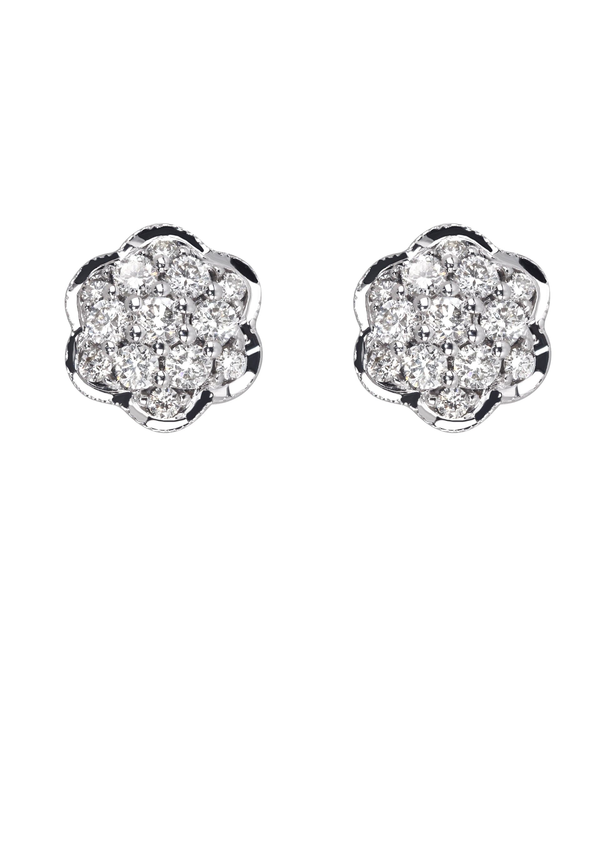 Mens Stud Diamond Earrings | 0.6 Carats 14K White Gold