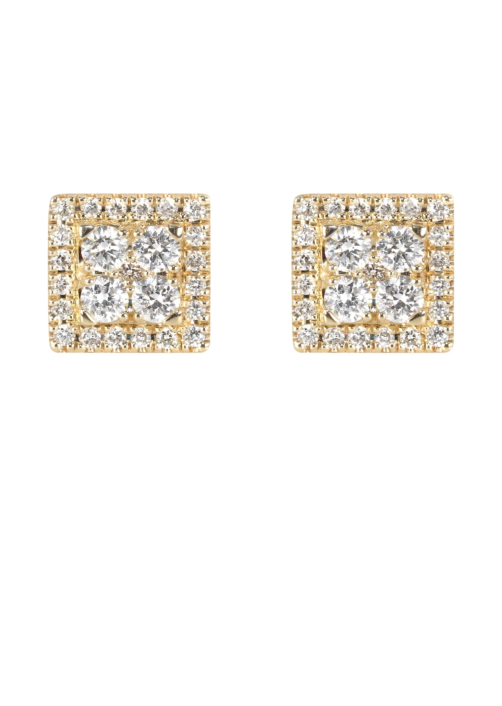 Mens Stud Diamond Earrings | 0.65 Carats 14K Yellow Gold