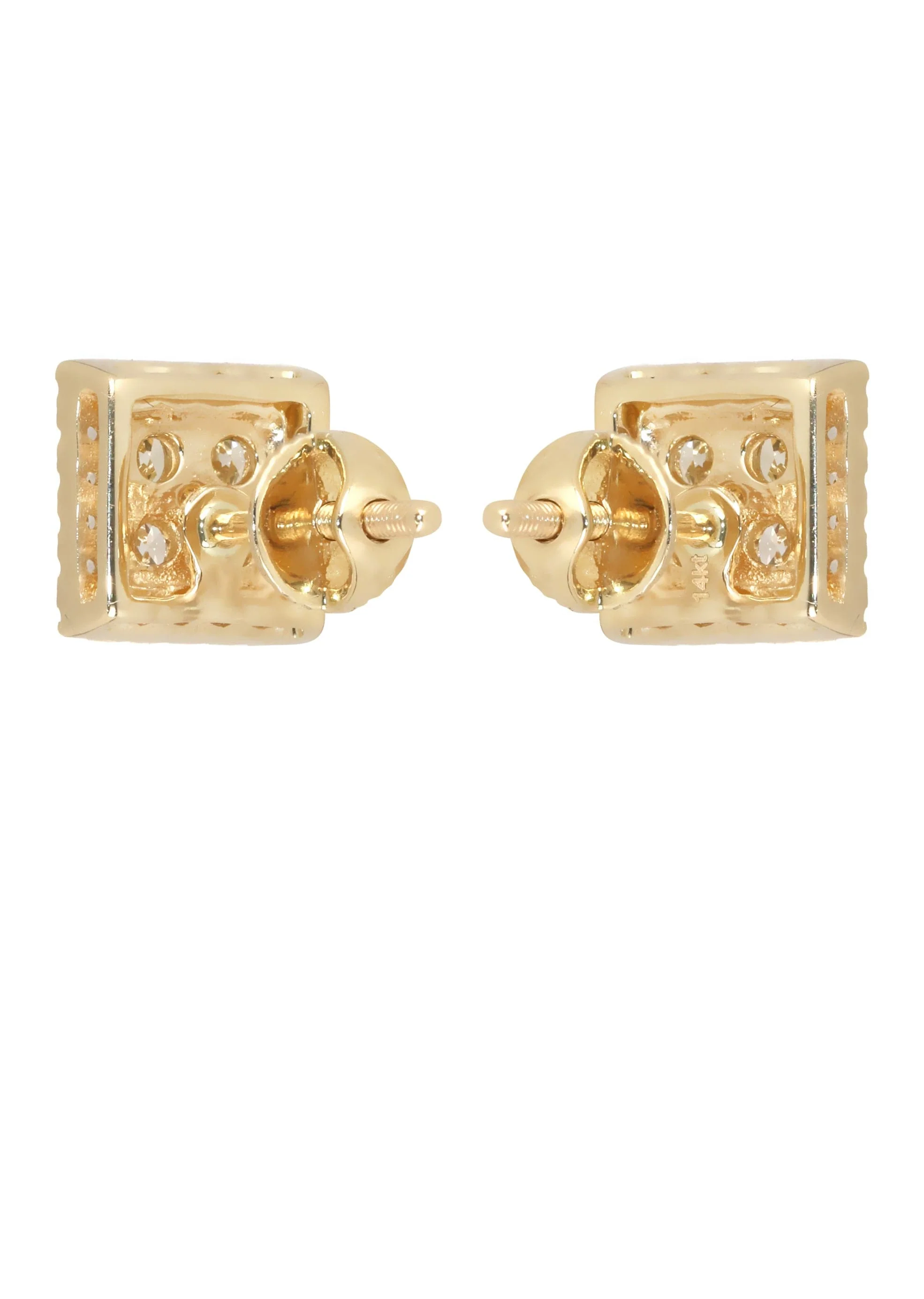 Mens Stud Diamond Earrings | 0.65 Carats 14K Yellow Gold - Image 2